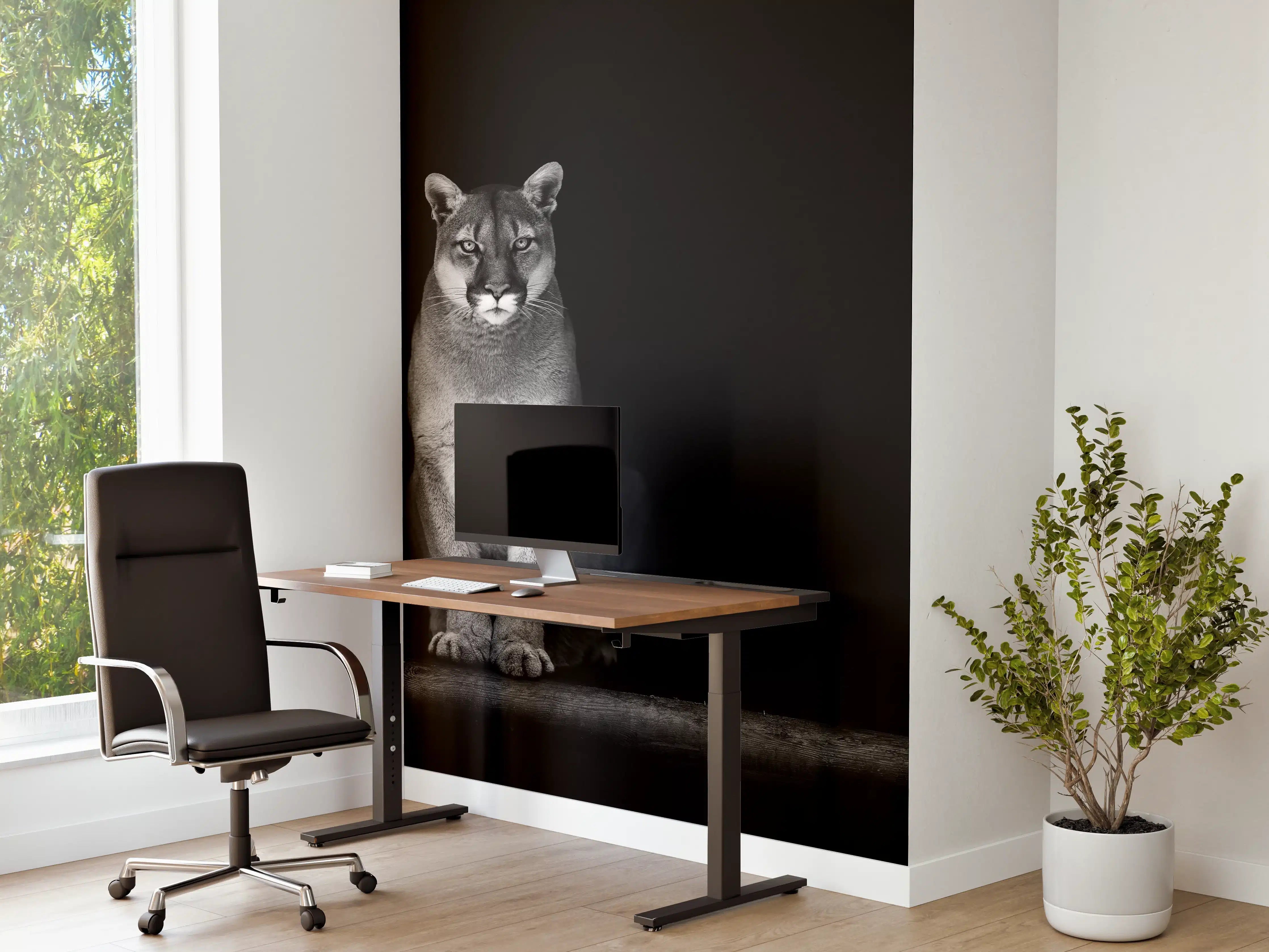 Büro Wandgestaltung - Porträt des Bergpumas