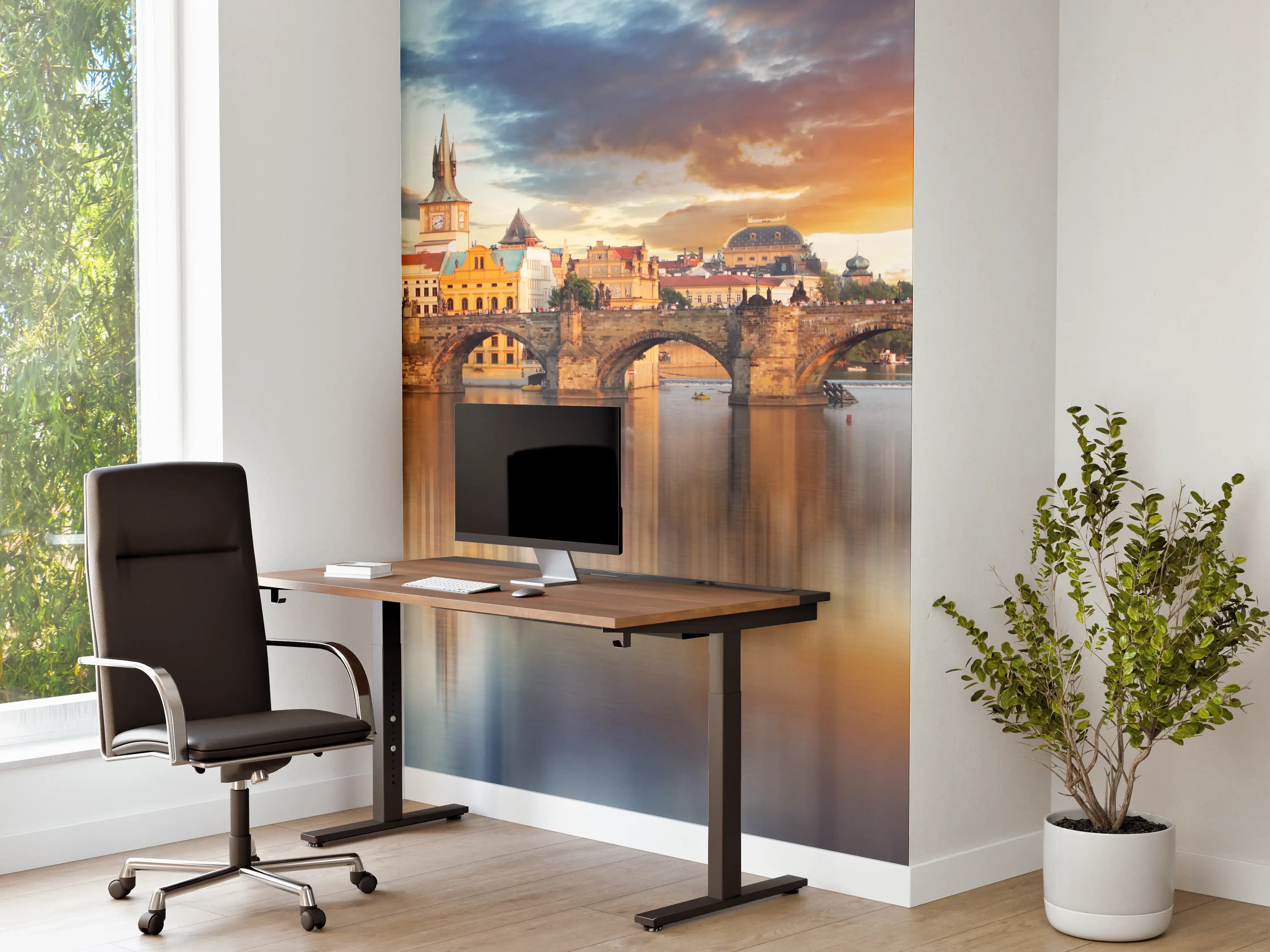 Büro Wandgestaltung - Prager Brücke bei Sonnenuntergang