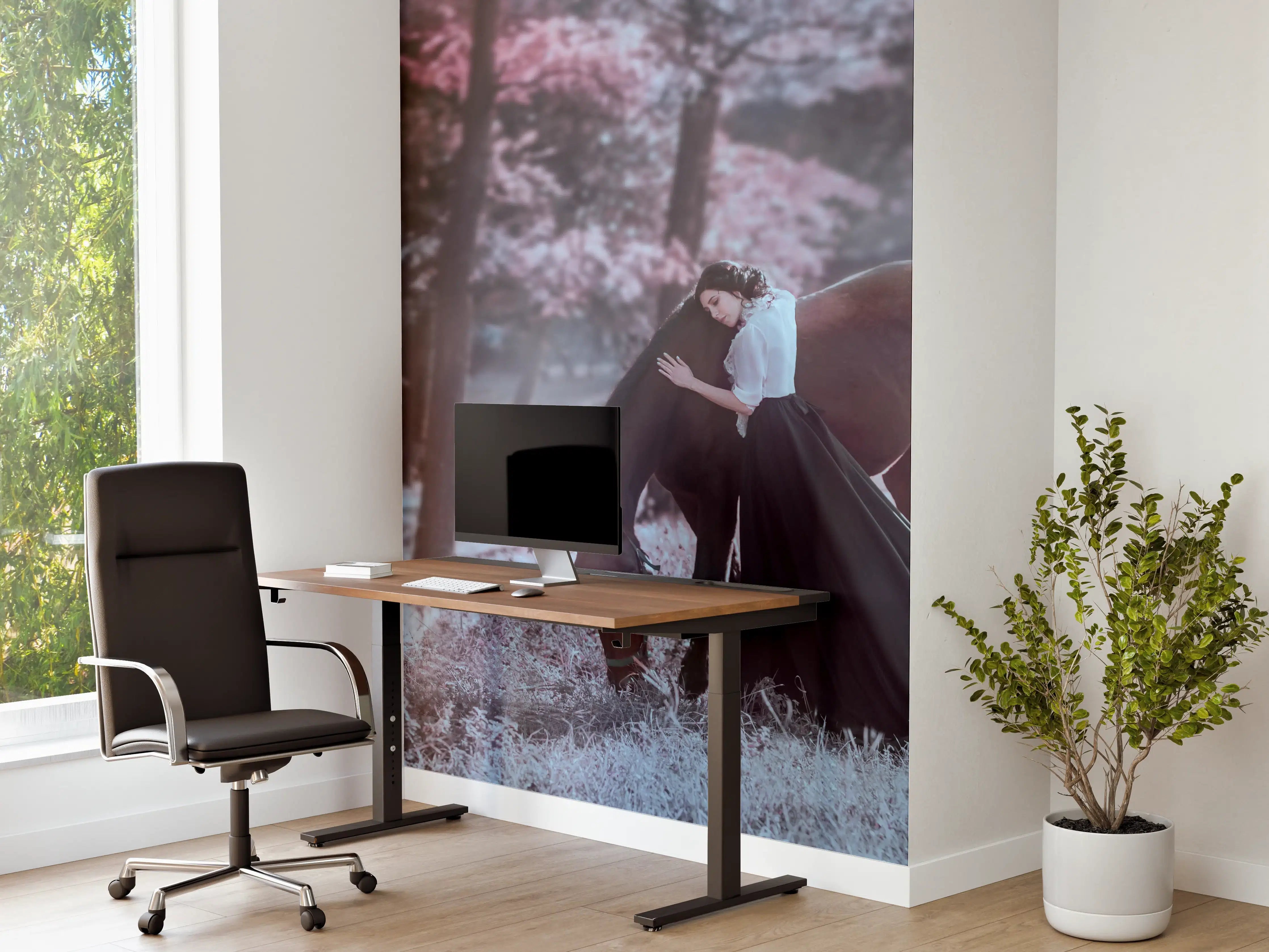 Büro Wandgestaltung - Prinzessin mit Pferd - Herbst