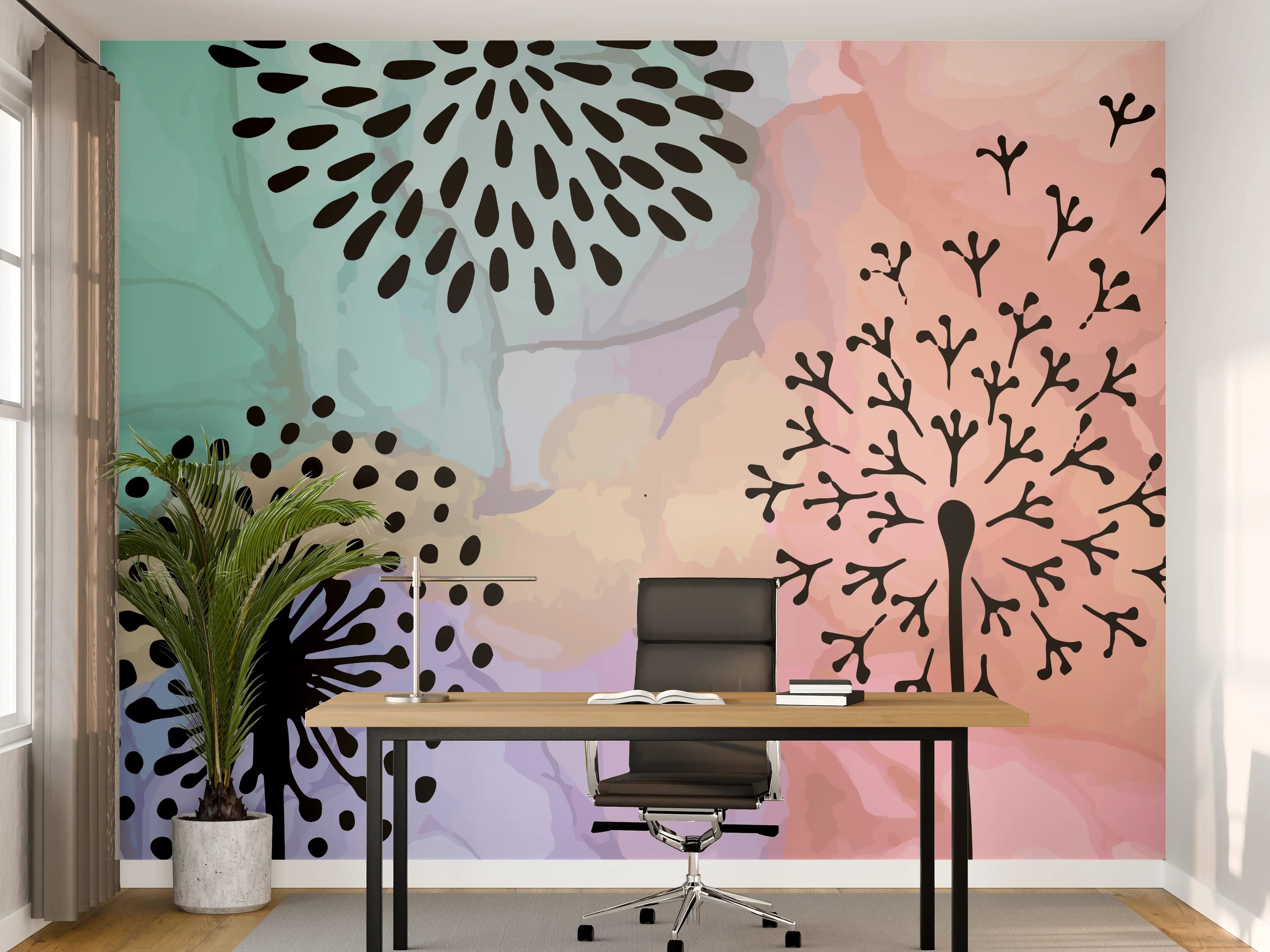 Büro Wandgestaltung - Pusteblume Aquarell