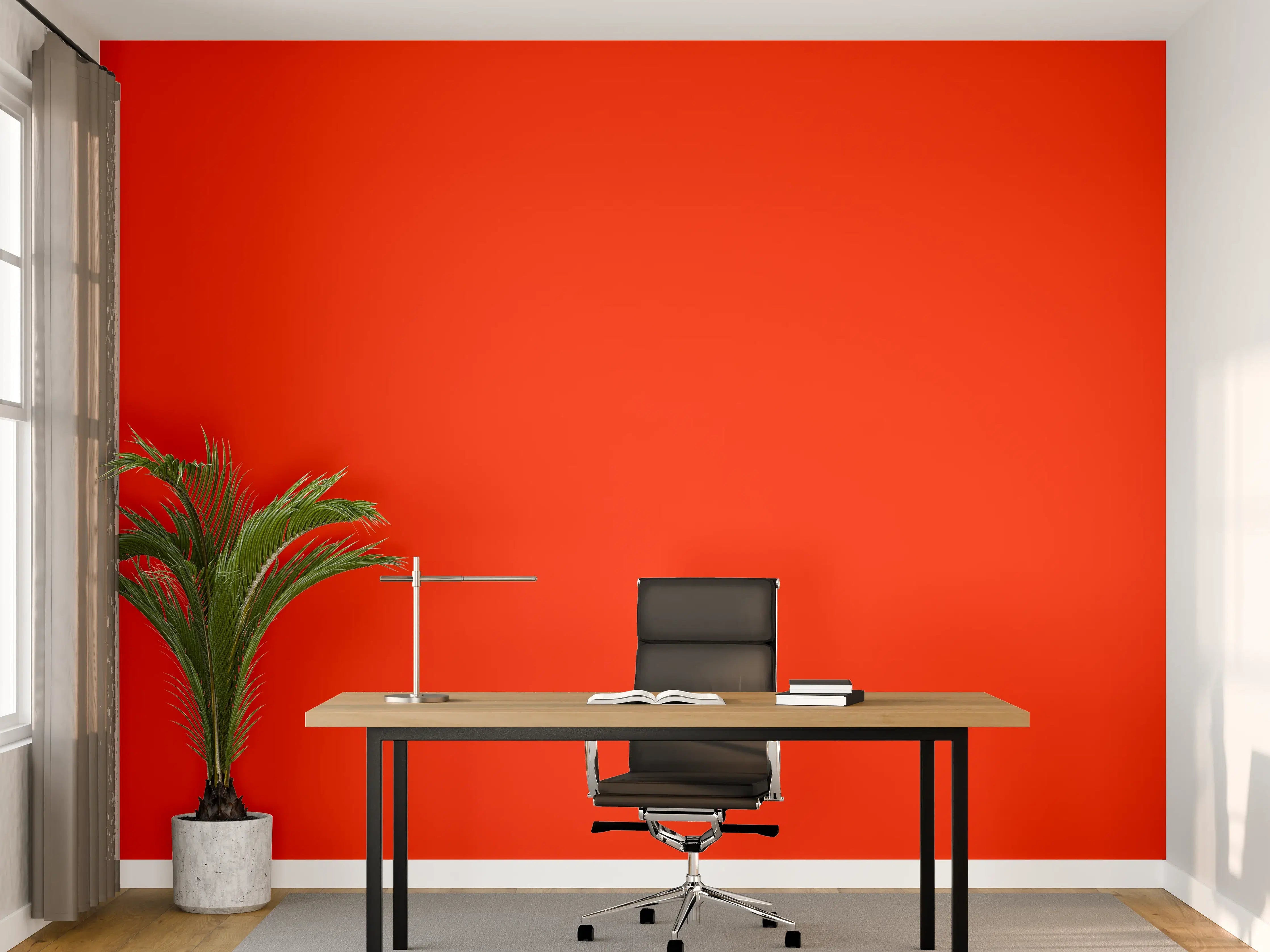 Büro Wandgestaltung - RAL 2005 (Leuchtendes Orange)
