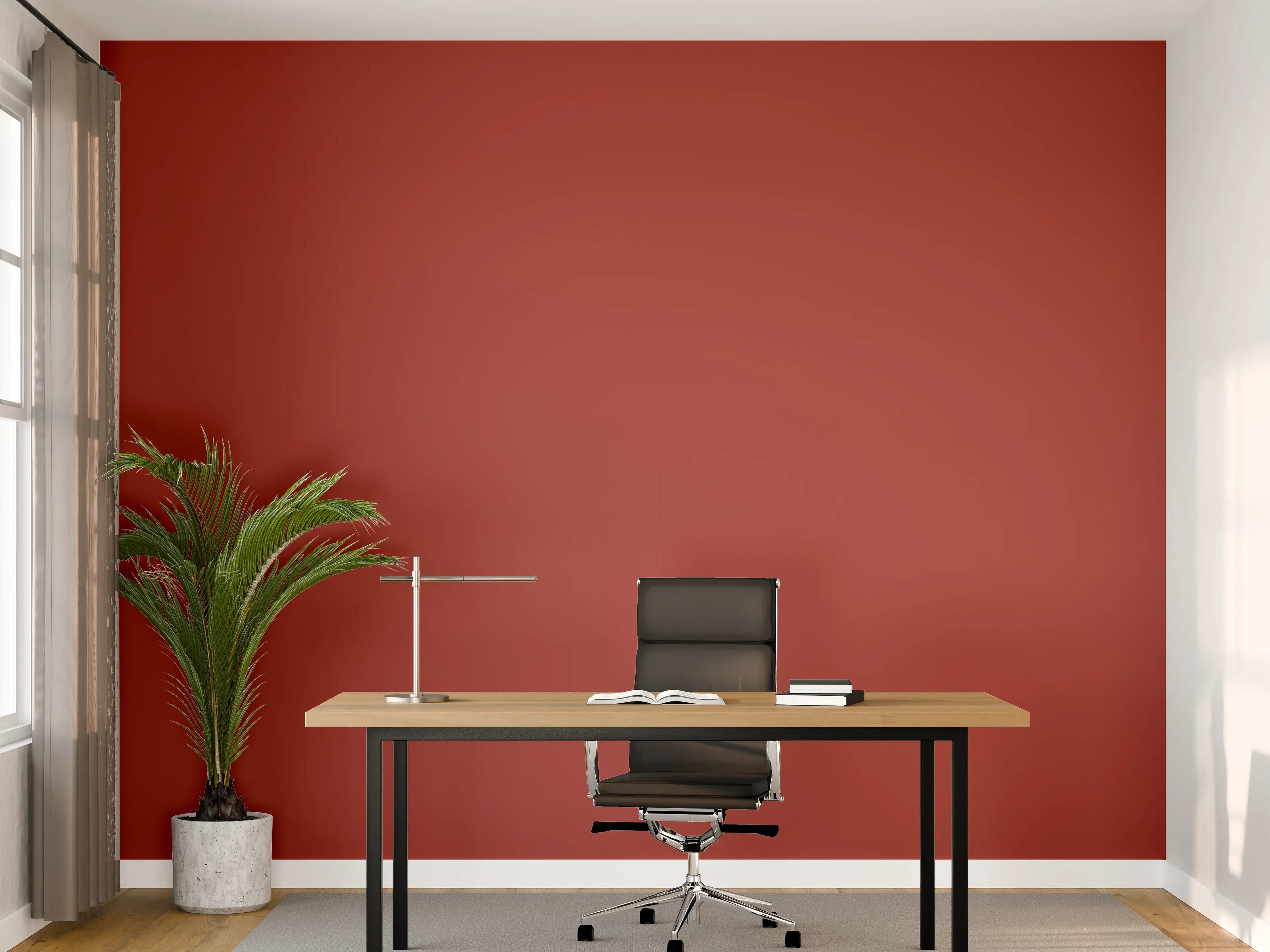 Büro Wandgestaltung - RAL 3013 Tomatenrot