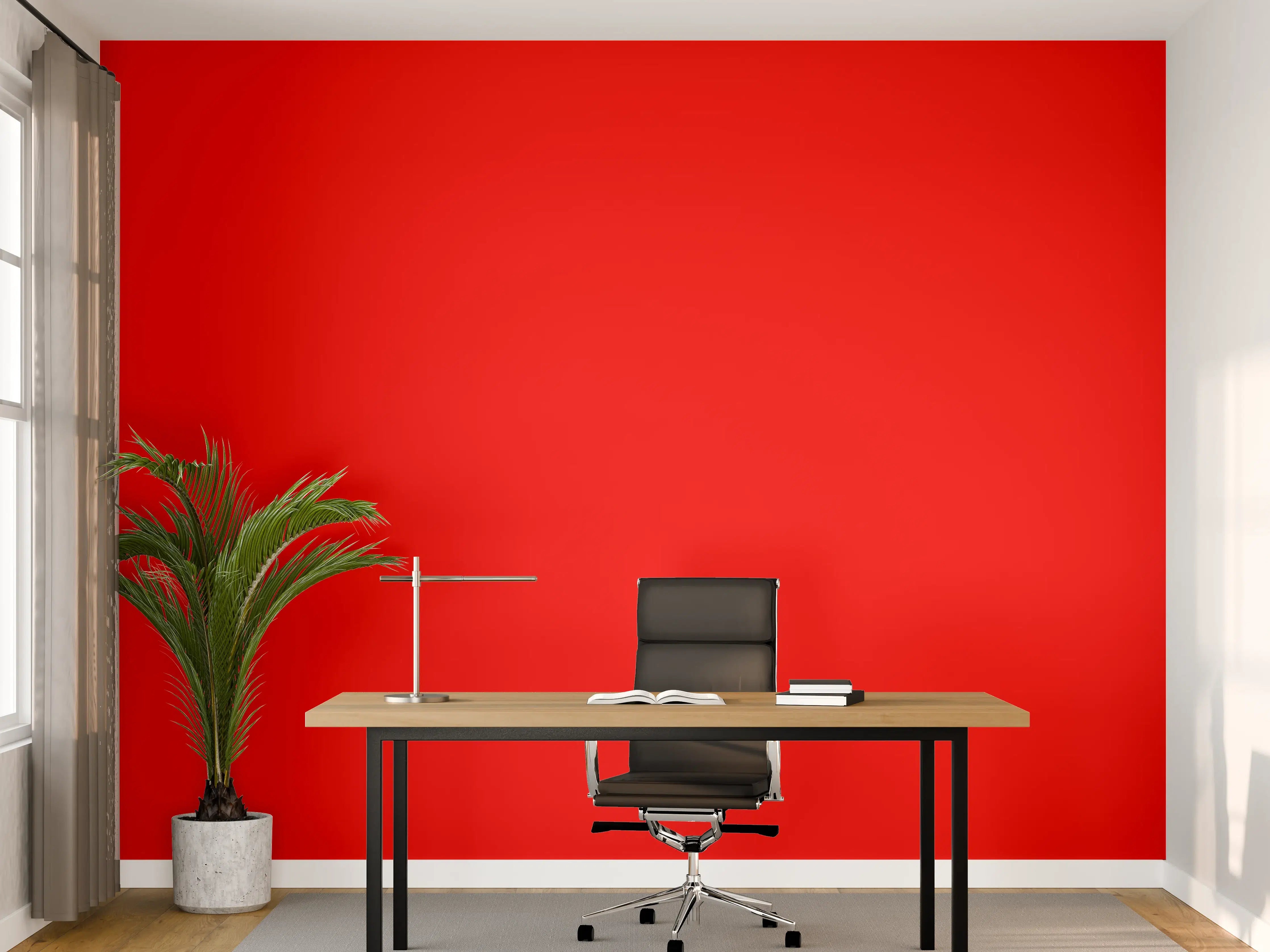 Büro Wandgestaltung - RAL 3024 (leuchtendes Rot)