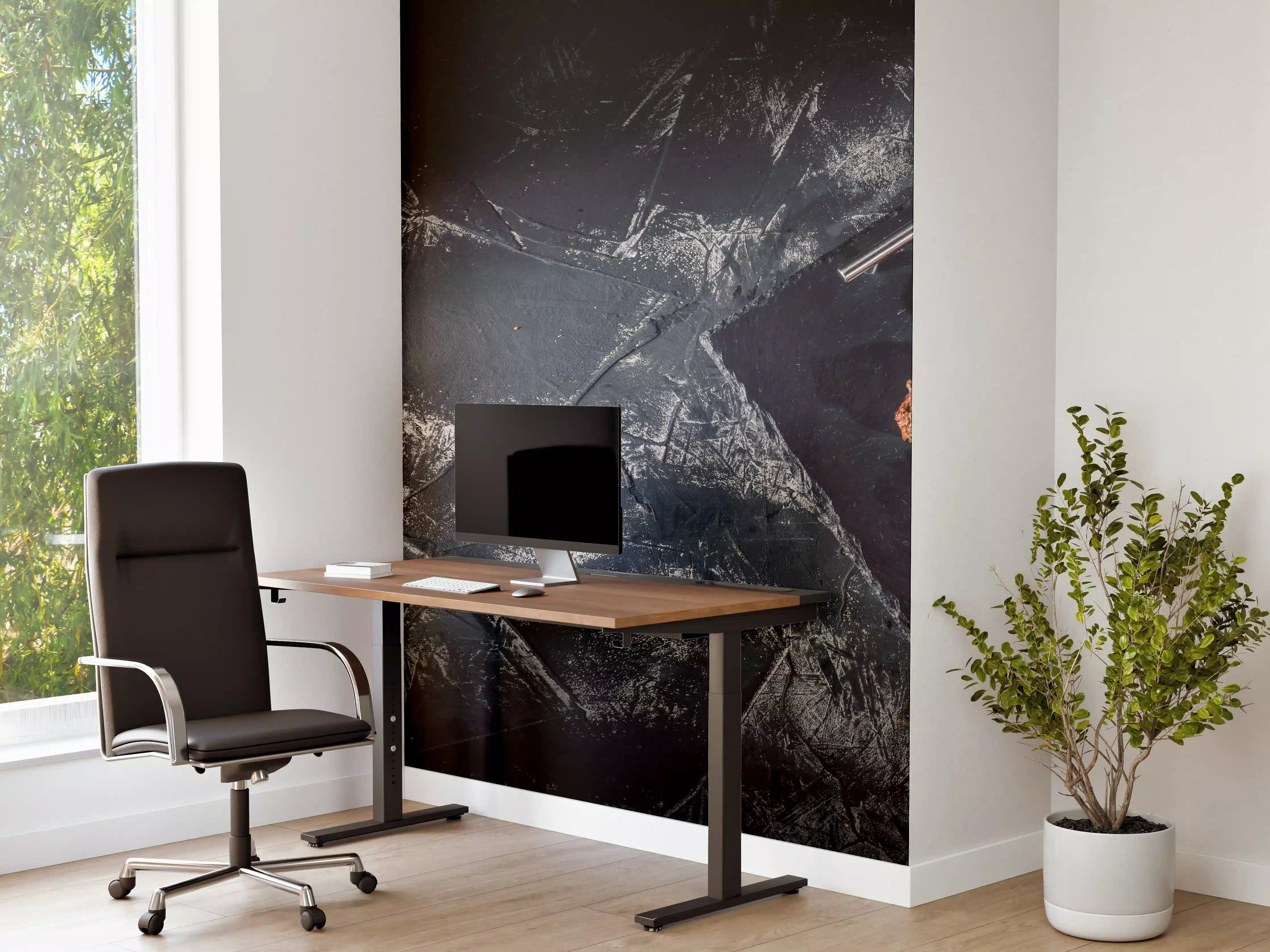 Büro Wandgestaltung - Räucherfisch auf dunklem Schiefer