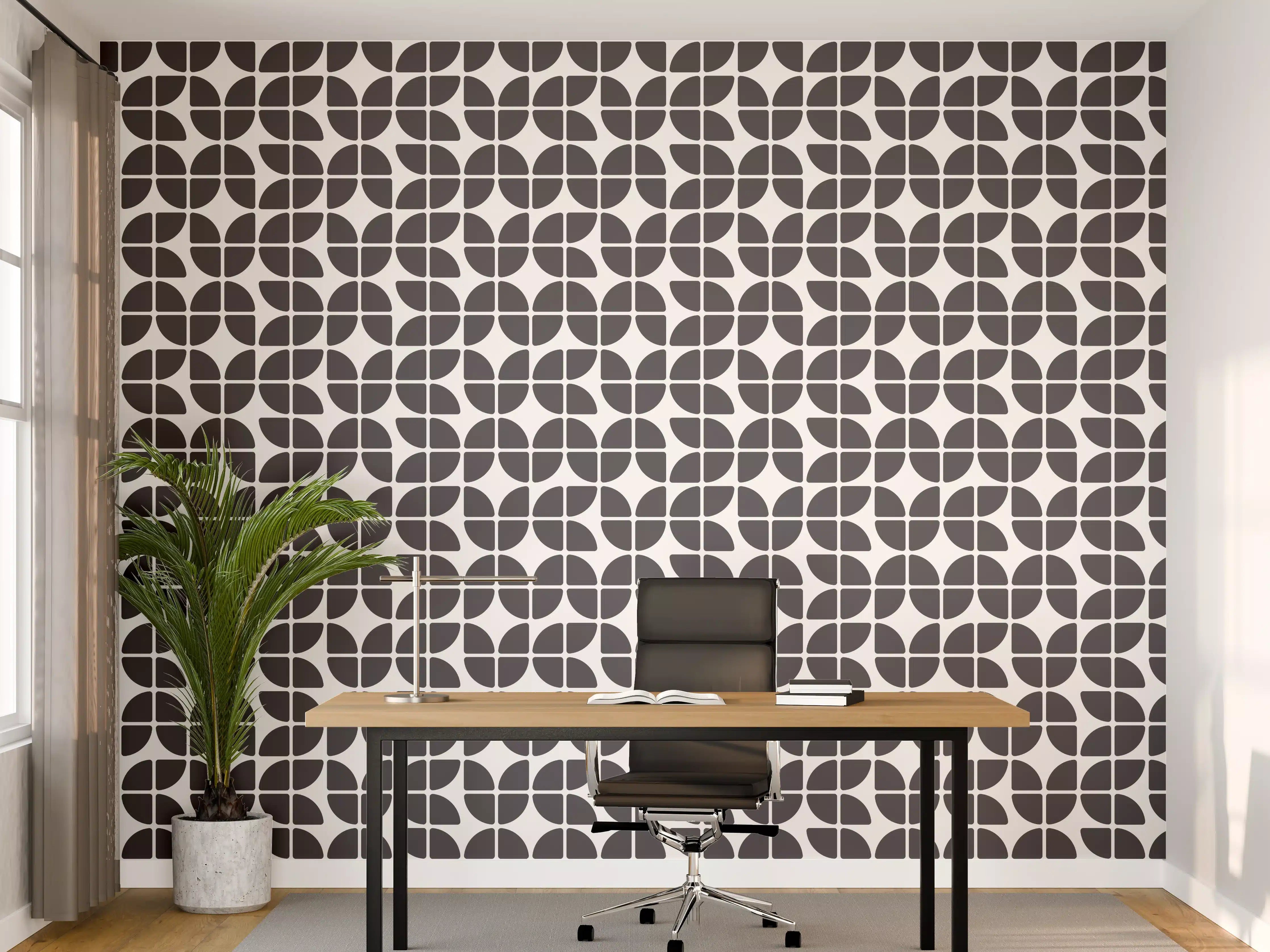 Büro Wandgestaltung - Retro Grazia Antracite Textur