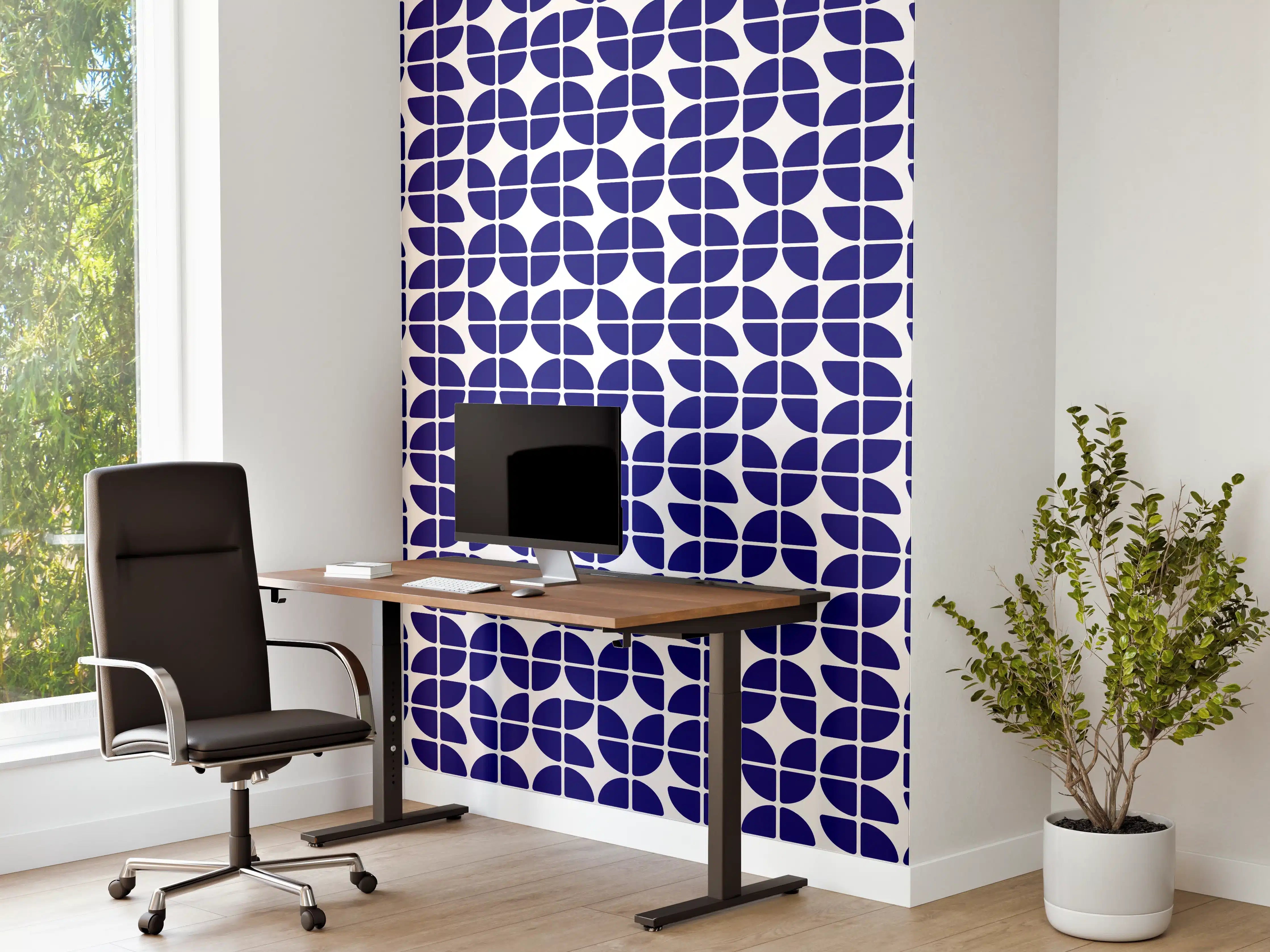 Büro Wandgestaltung - Retro-Grazia-Zaffiro-Muster