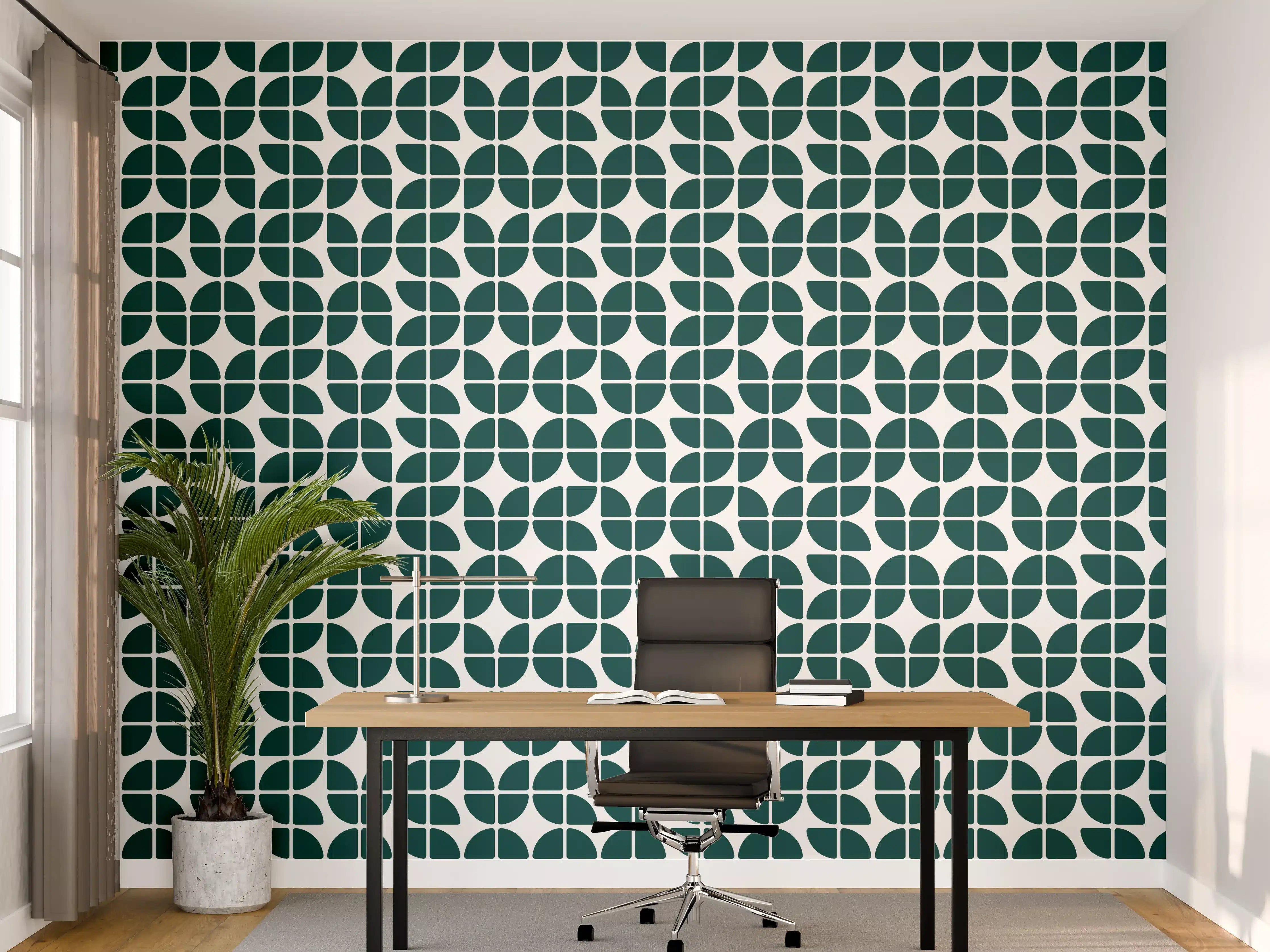 Büro Wandgestaltung - Retro Grün Petrol Design