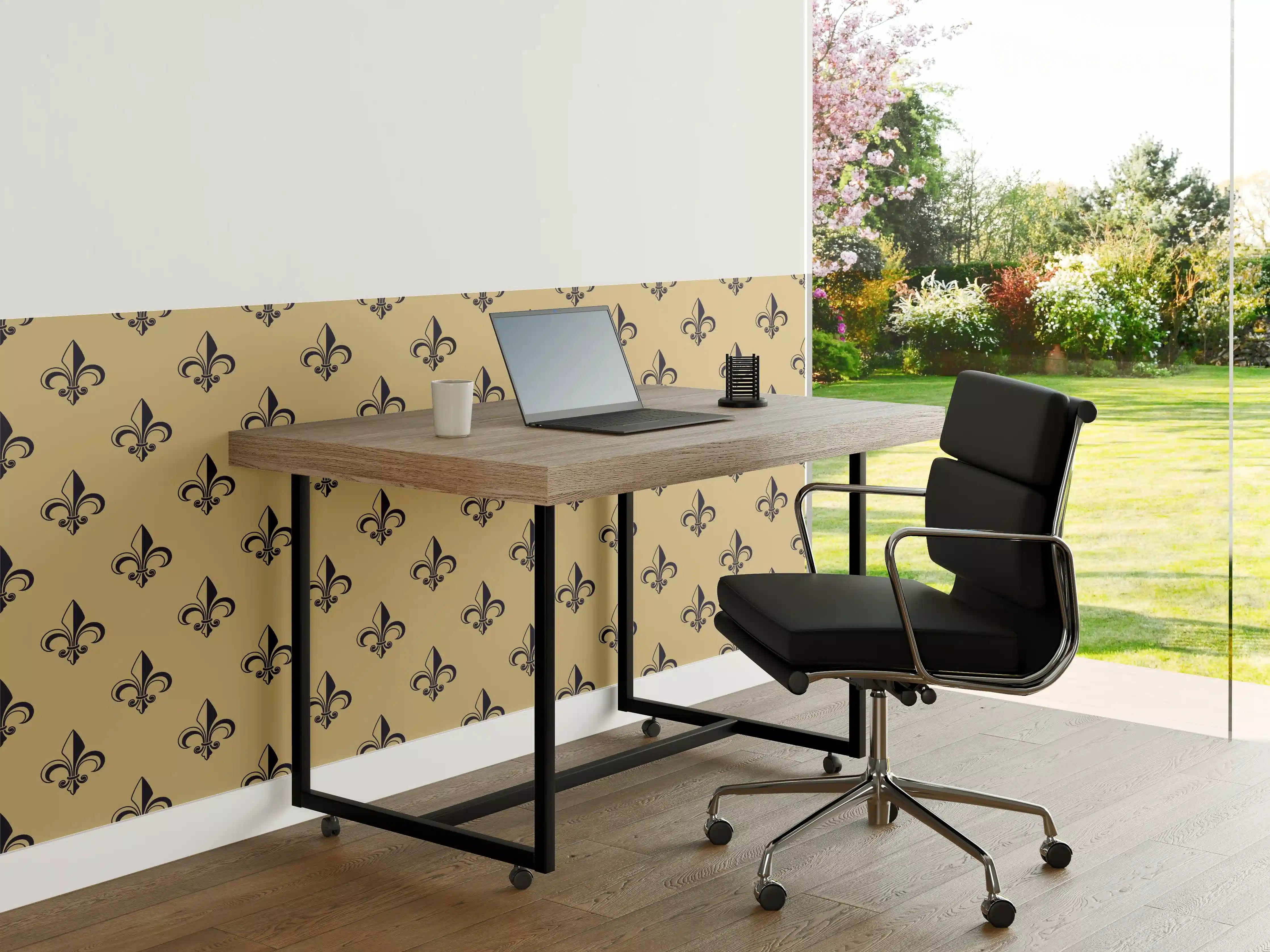 Büro Wandgestaltung - Retro-Muster Gold Braun