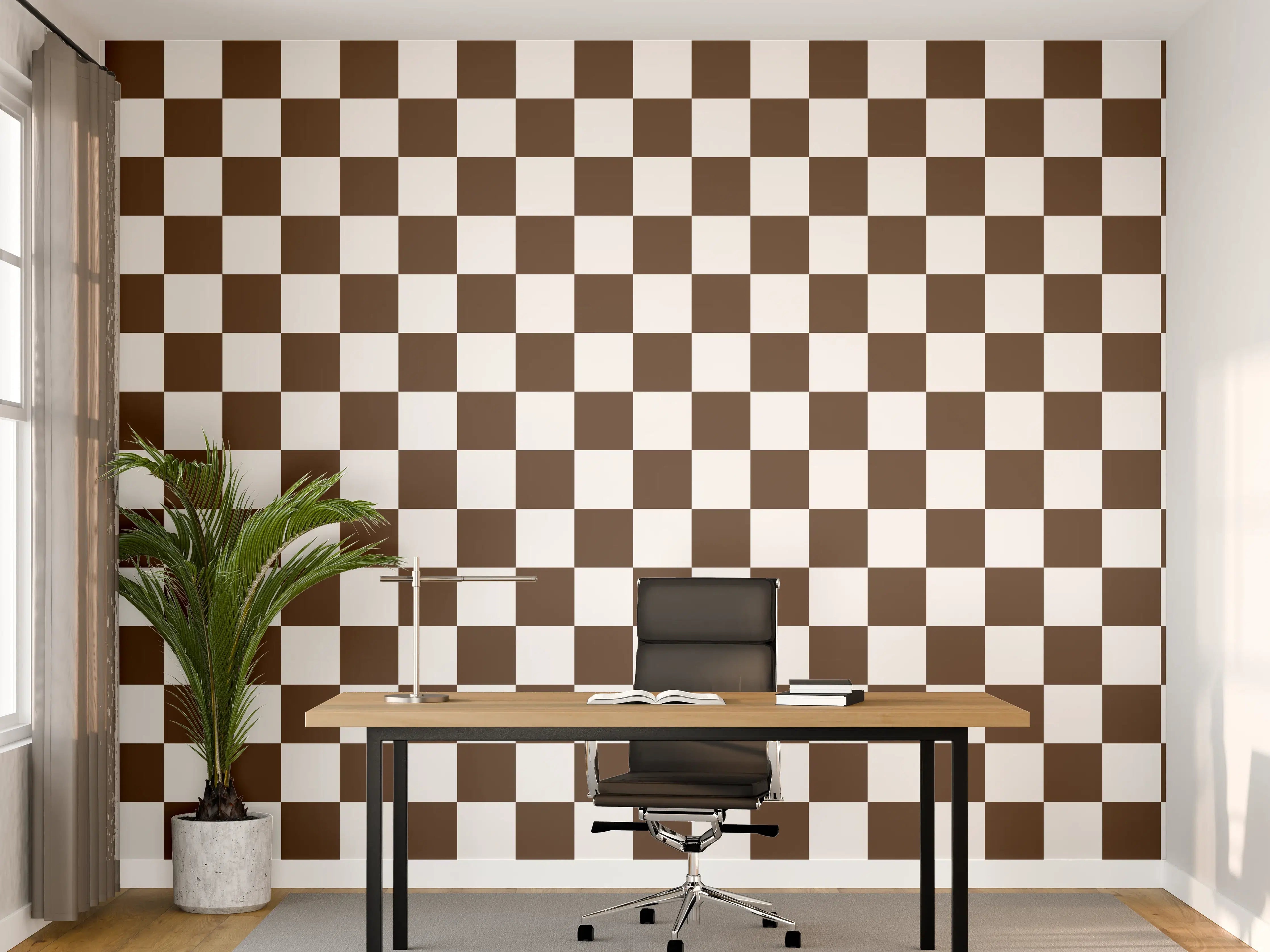 Büro Wandgestaltung - Retro-Scacco-Caffè-Muster