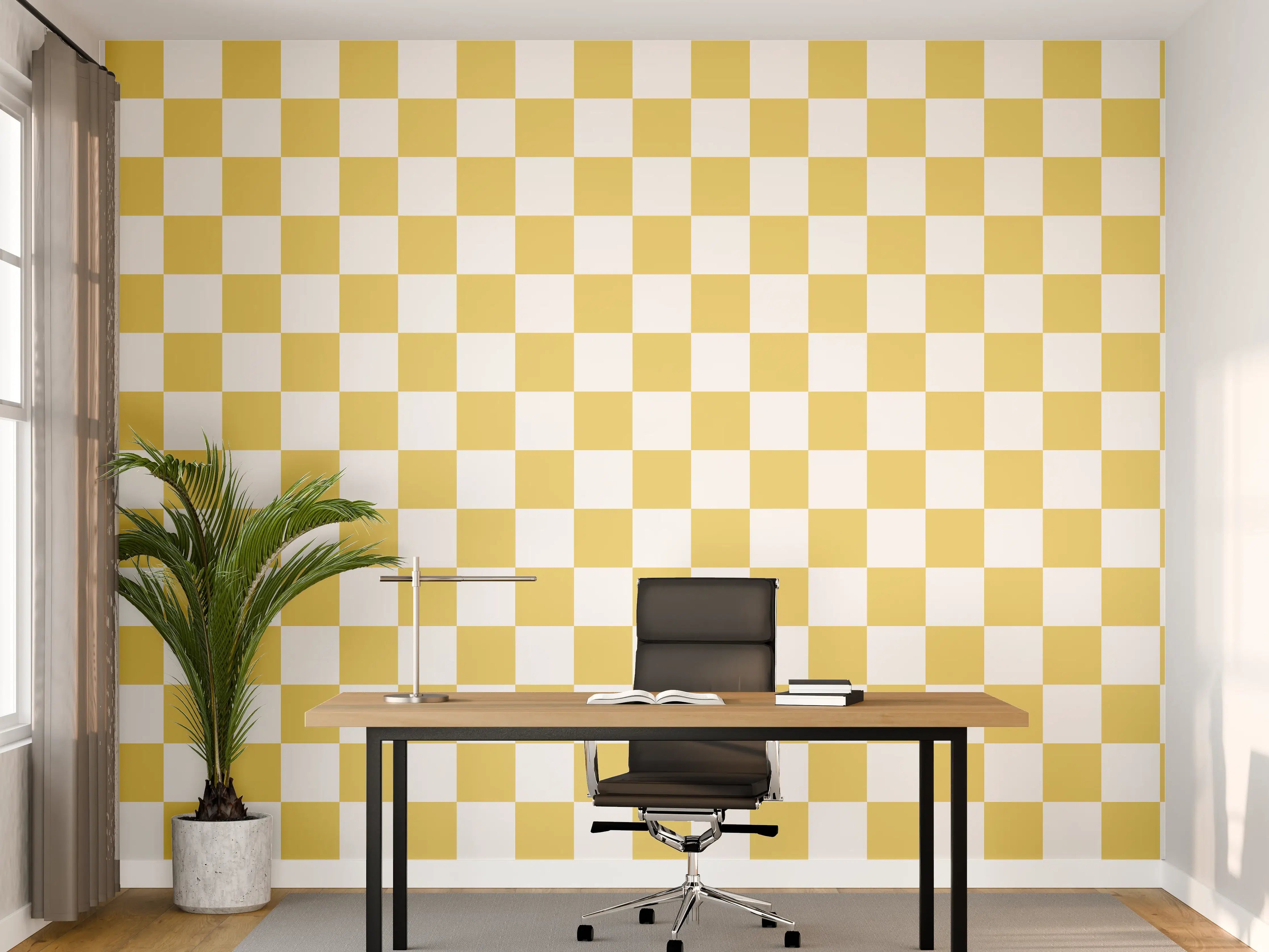 Büro Wandgestaltung - Retro-Scacco-Gold Design