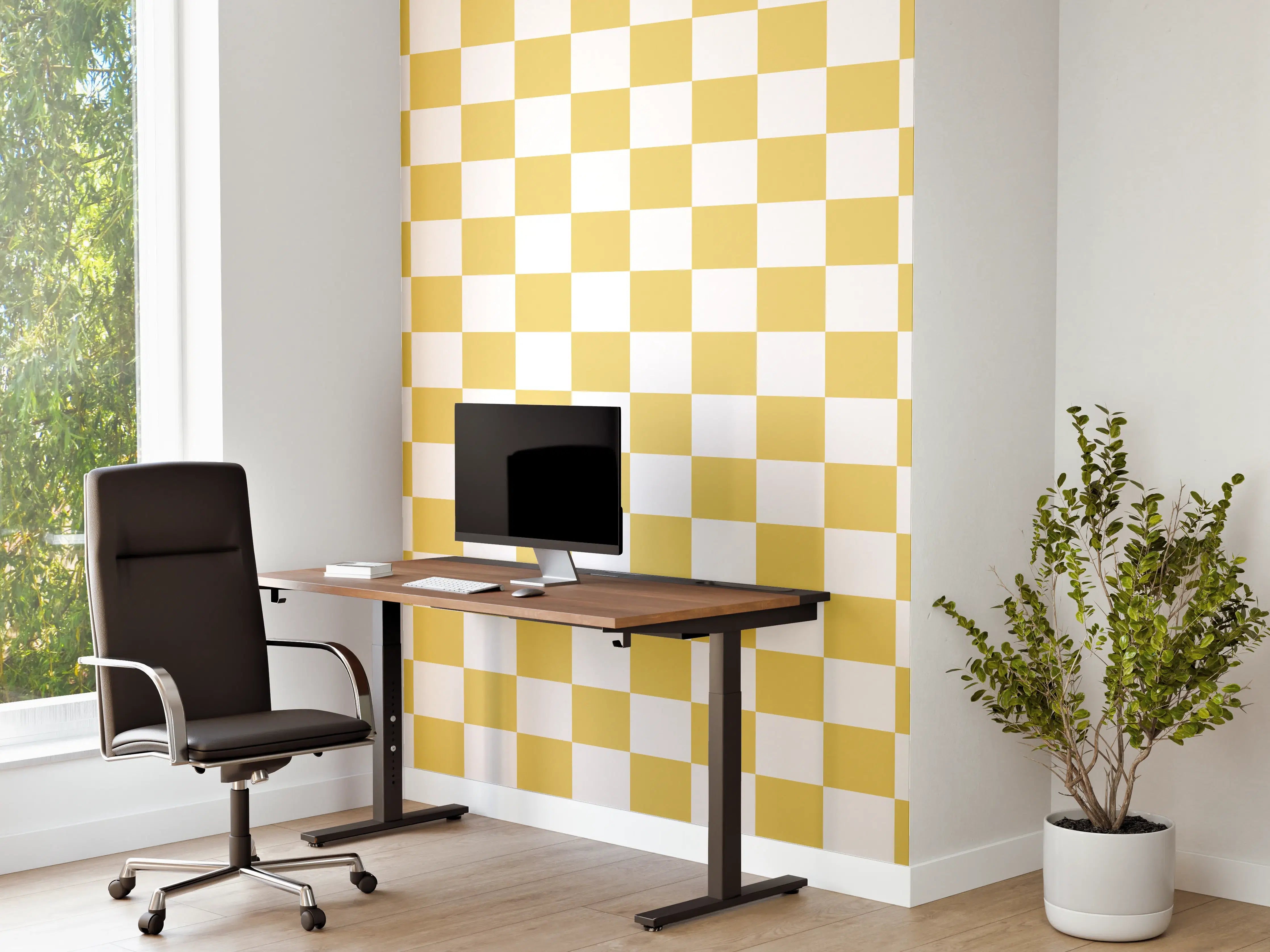 Büro Wandgestaltung - Retro-Scacco-Gold Design