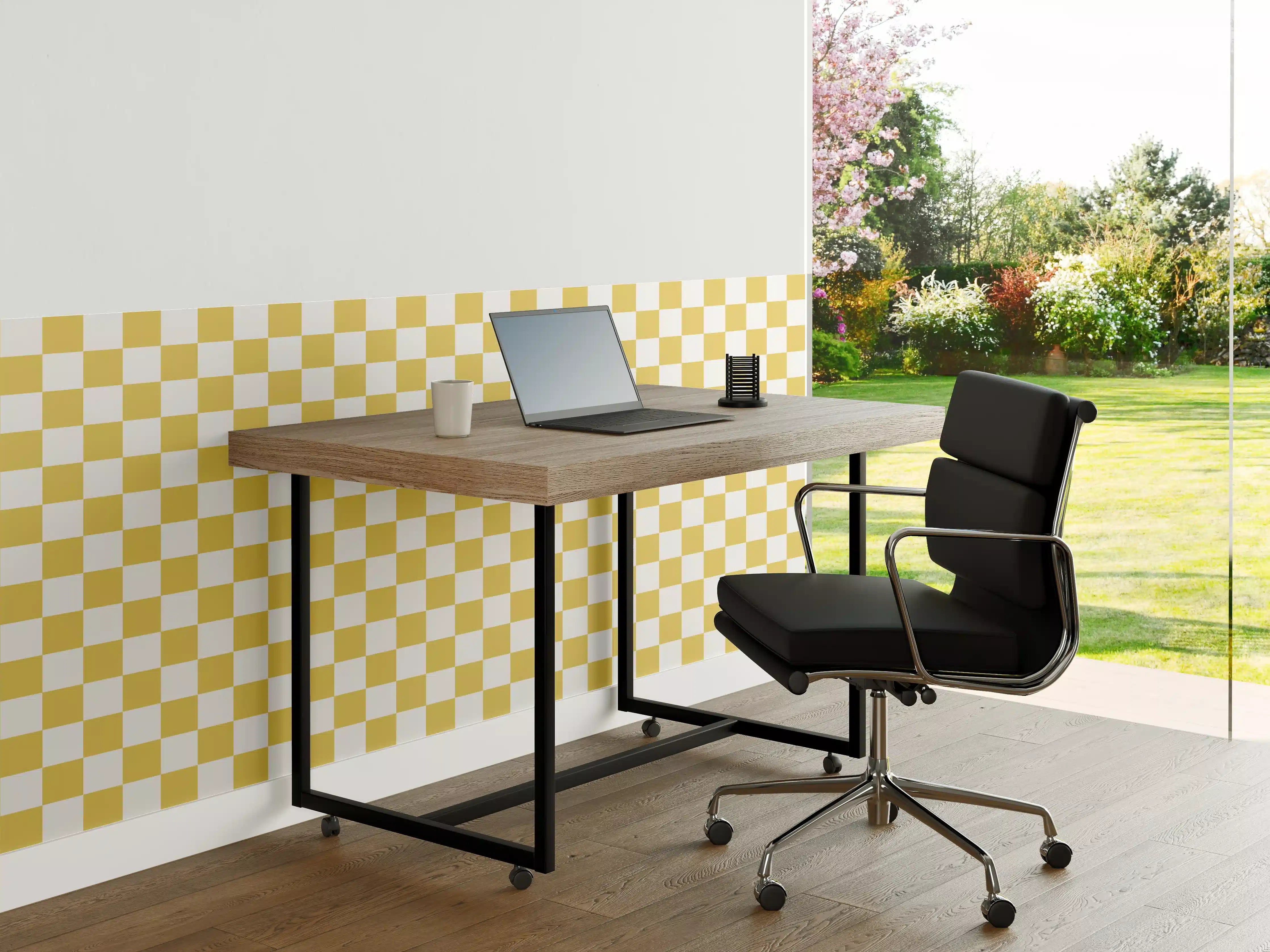 Büro Wandgestaltung - Retro-Scacco-Gold Design