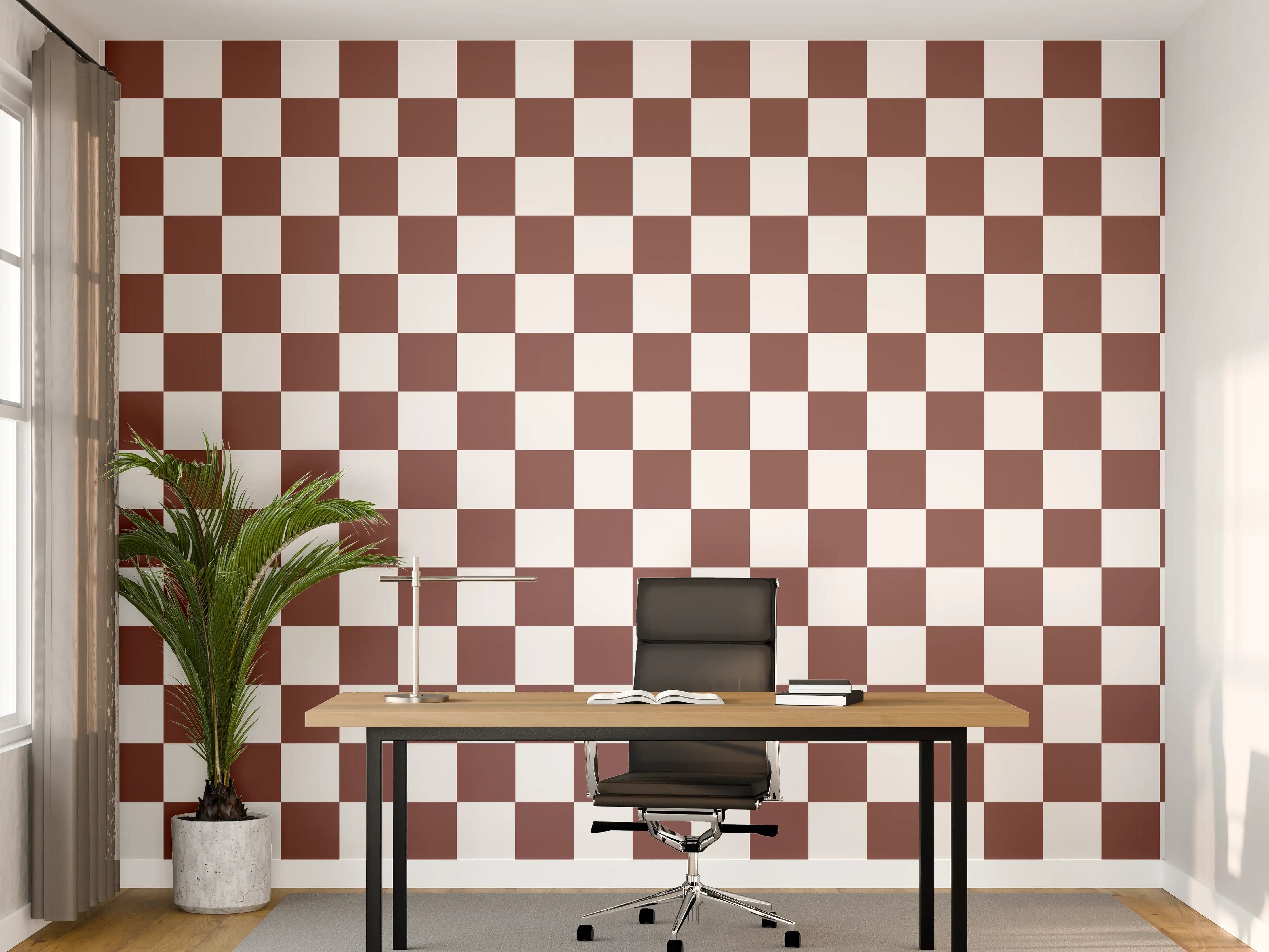 Büro Wandgestaltung - Retro-Shachmatte im Badezimmer