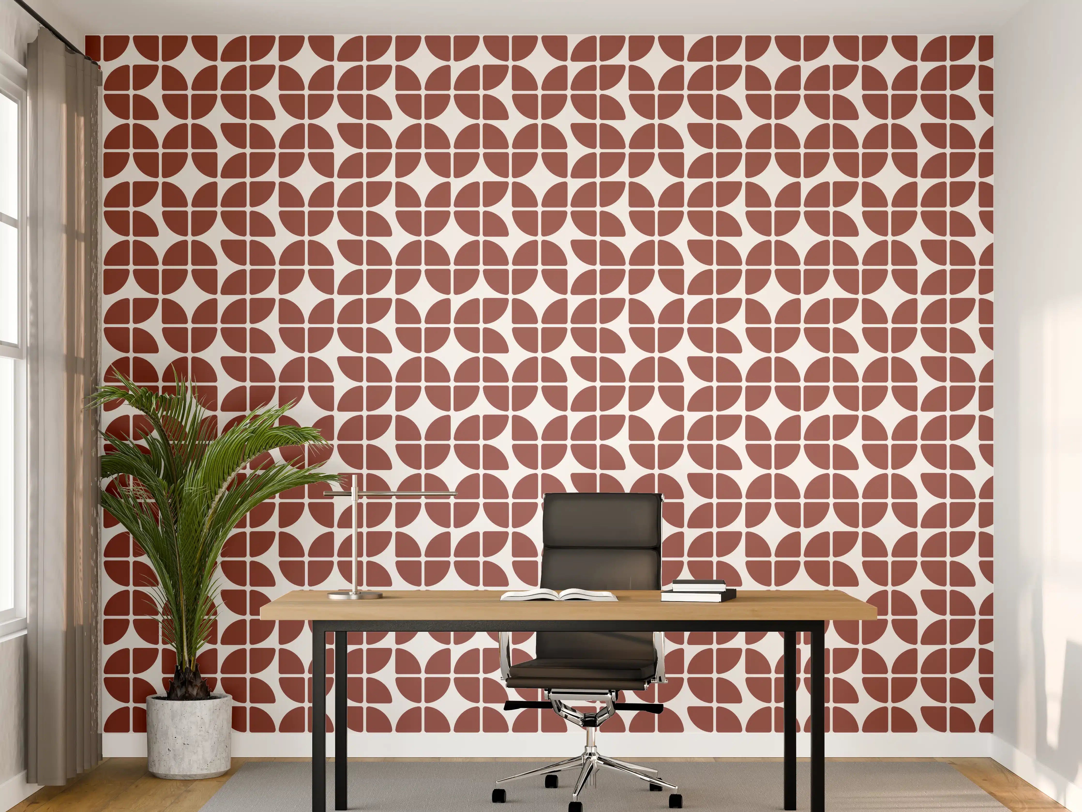 Büro Wandgestaltung - Retro-graue Fliese mit Muster