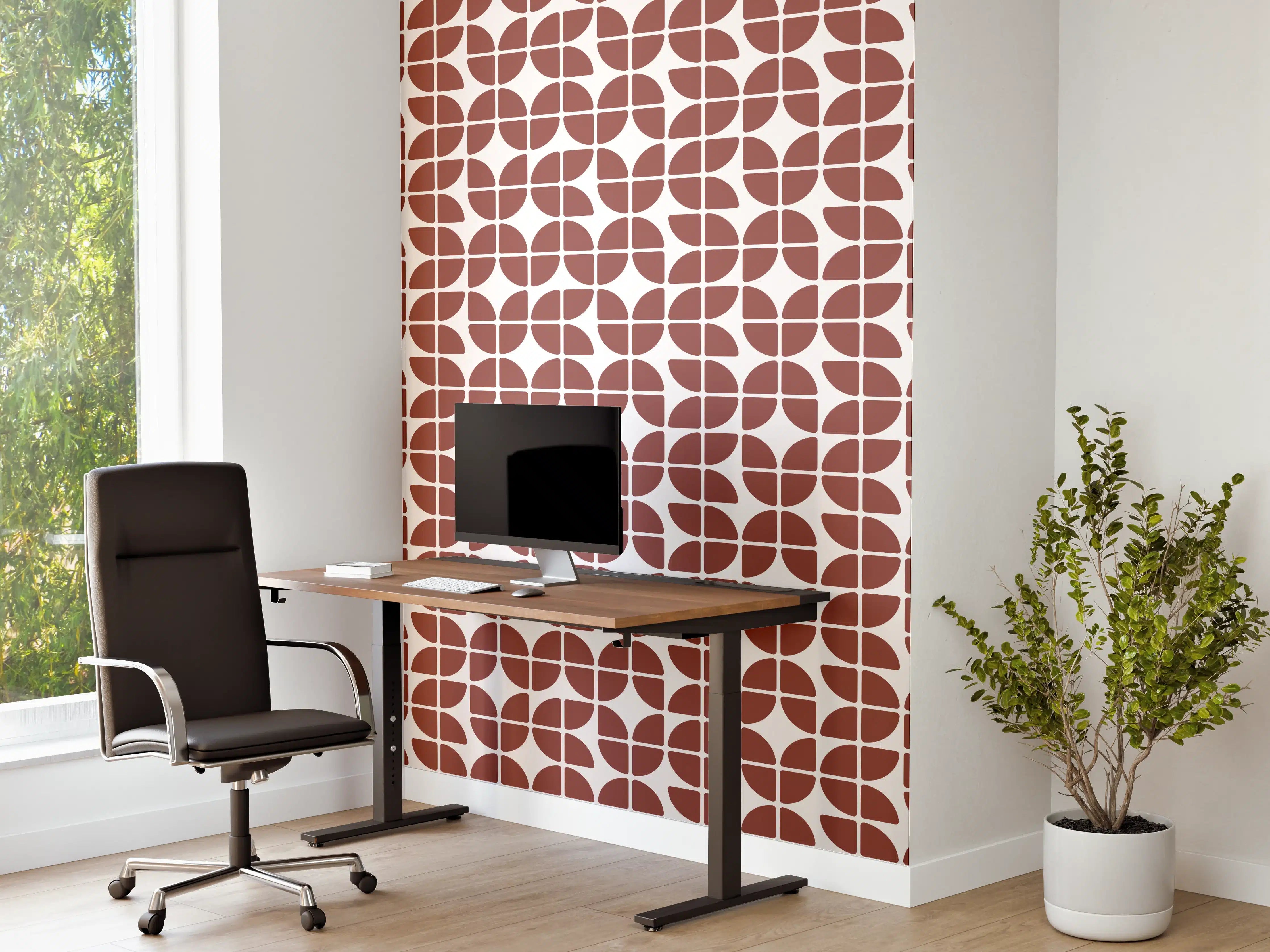 Büro Wandgestaltung - Retro-graue Fliese mit Muster