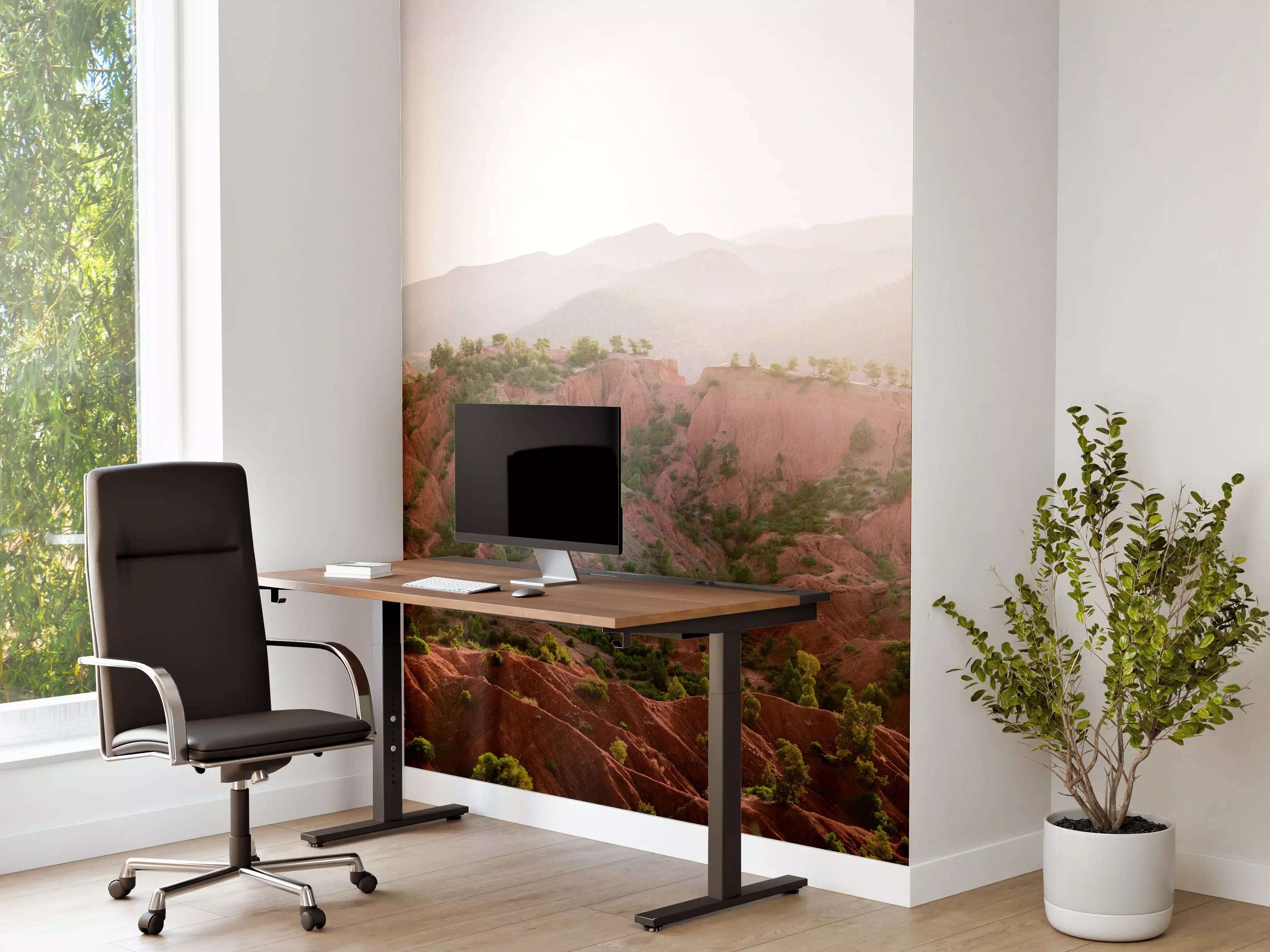 Büro Wandgestaltung - Rötliche Berglandschaft im Sonnenlicht