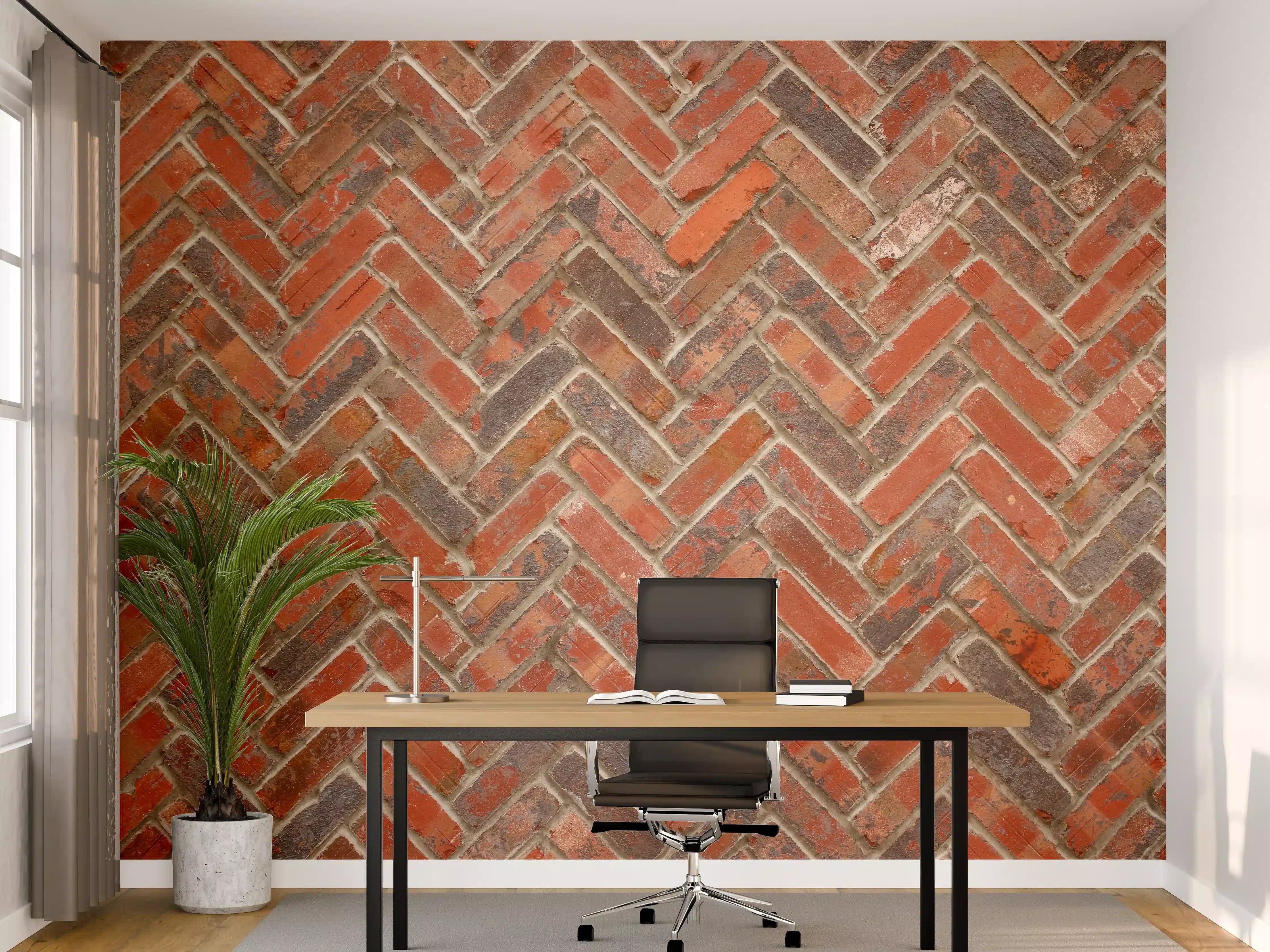 Büro Wandgestaltung - Rötliche Ziegelstein Textur