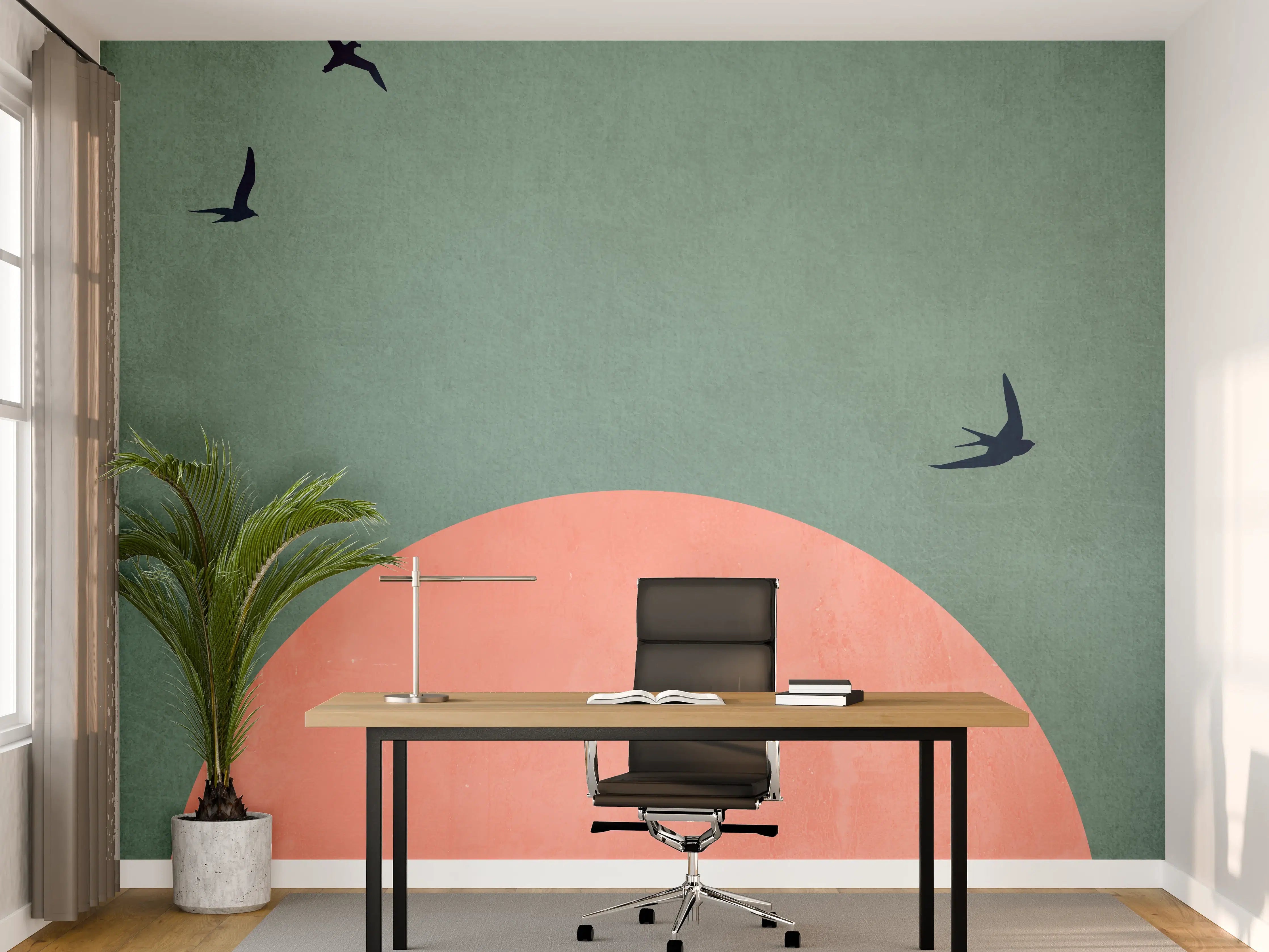 Büro Wandgestaltung - Rosa Dämmerung - Gemälde