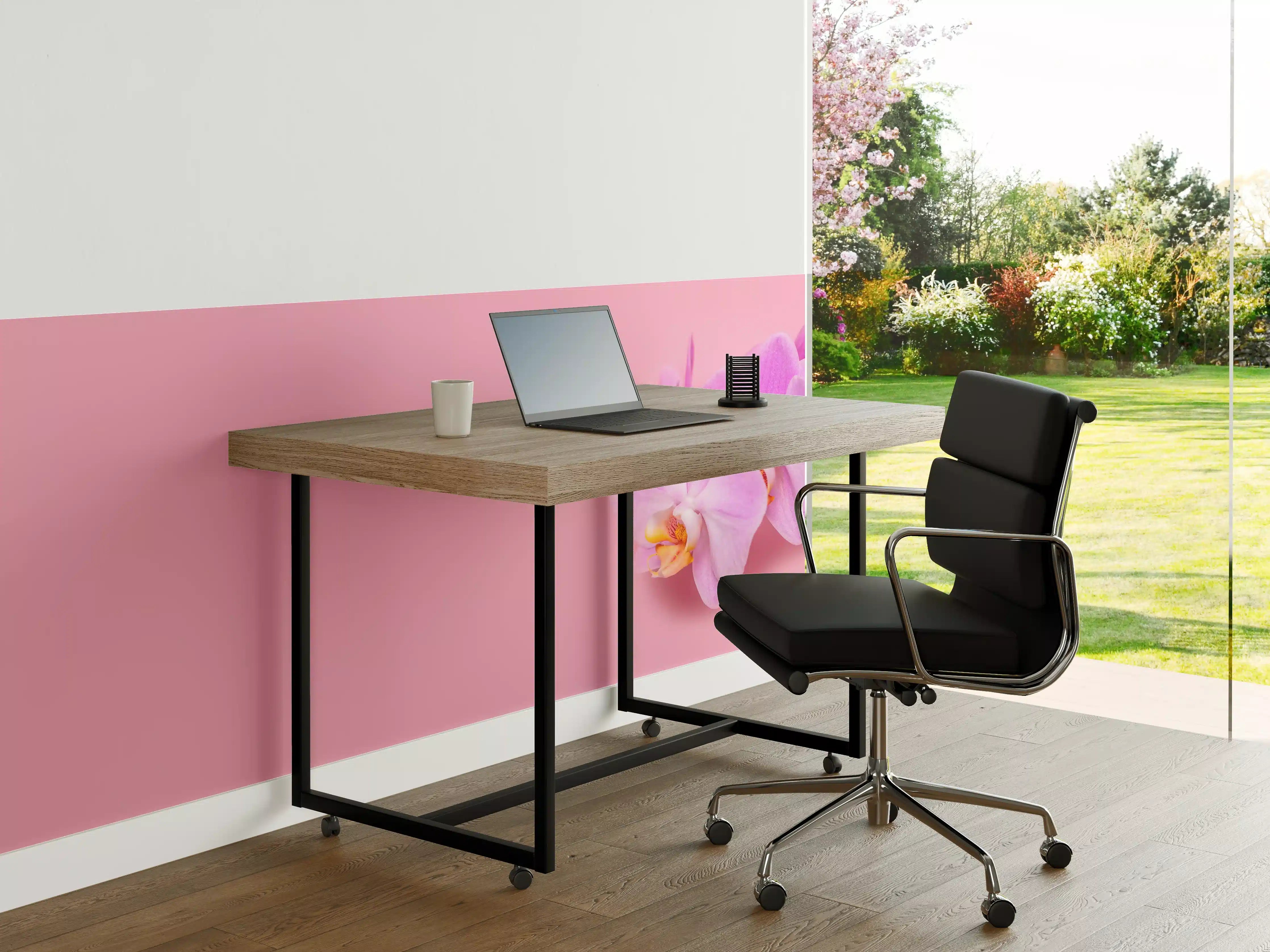 Büro Wandgestaltung - Rosa Orchideen auf Pink