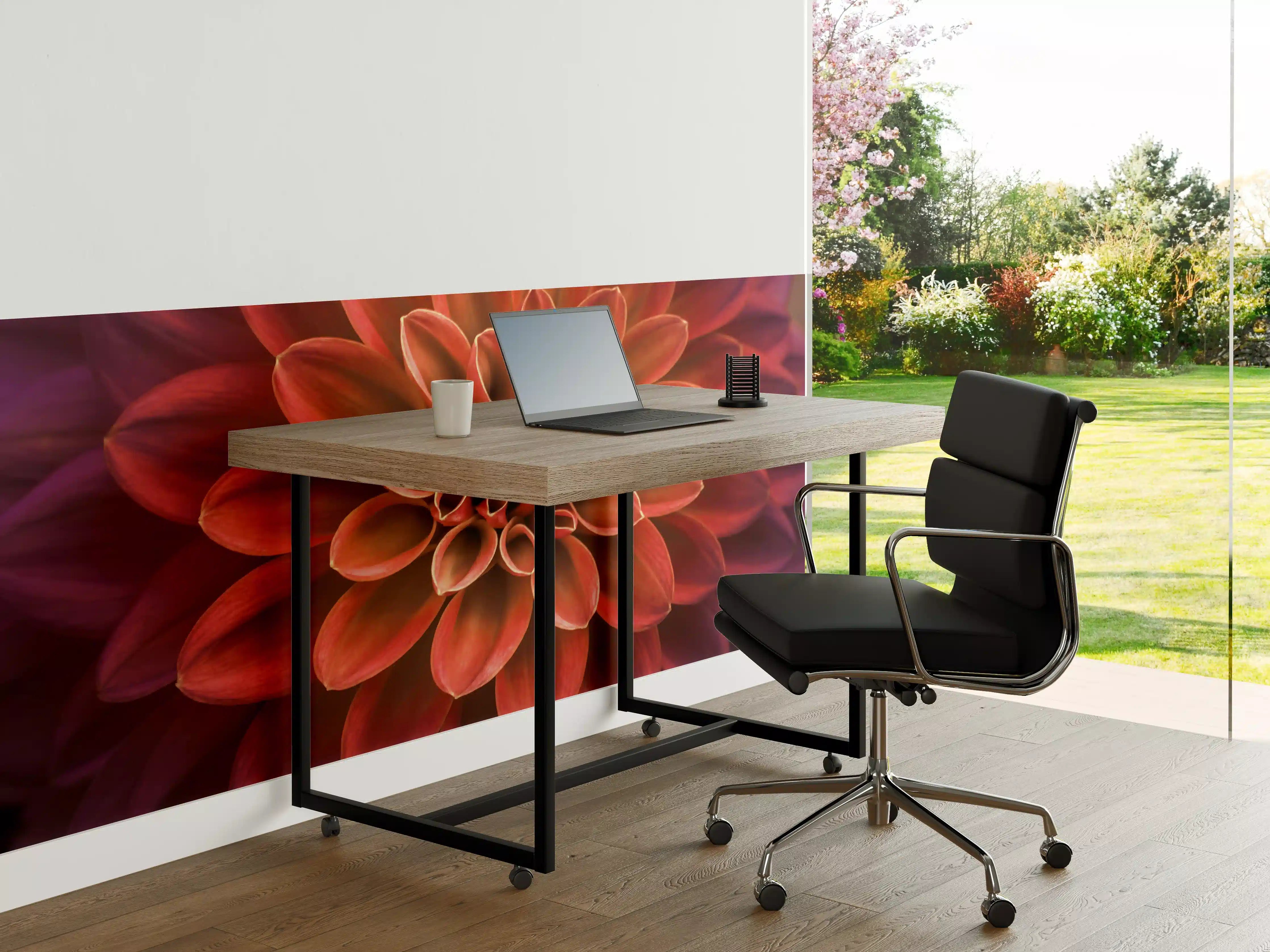 Büro Wandgestaltung - Rosa und lila Dahlienblütenblätter