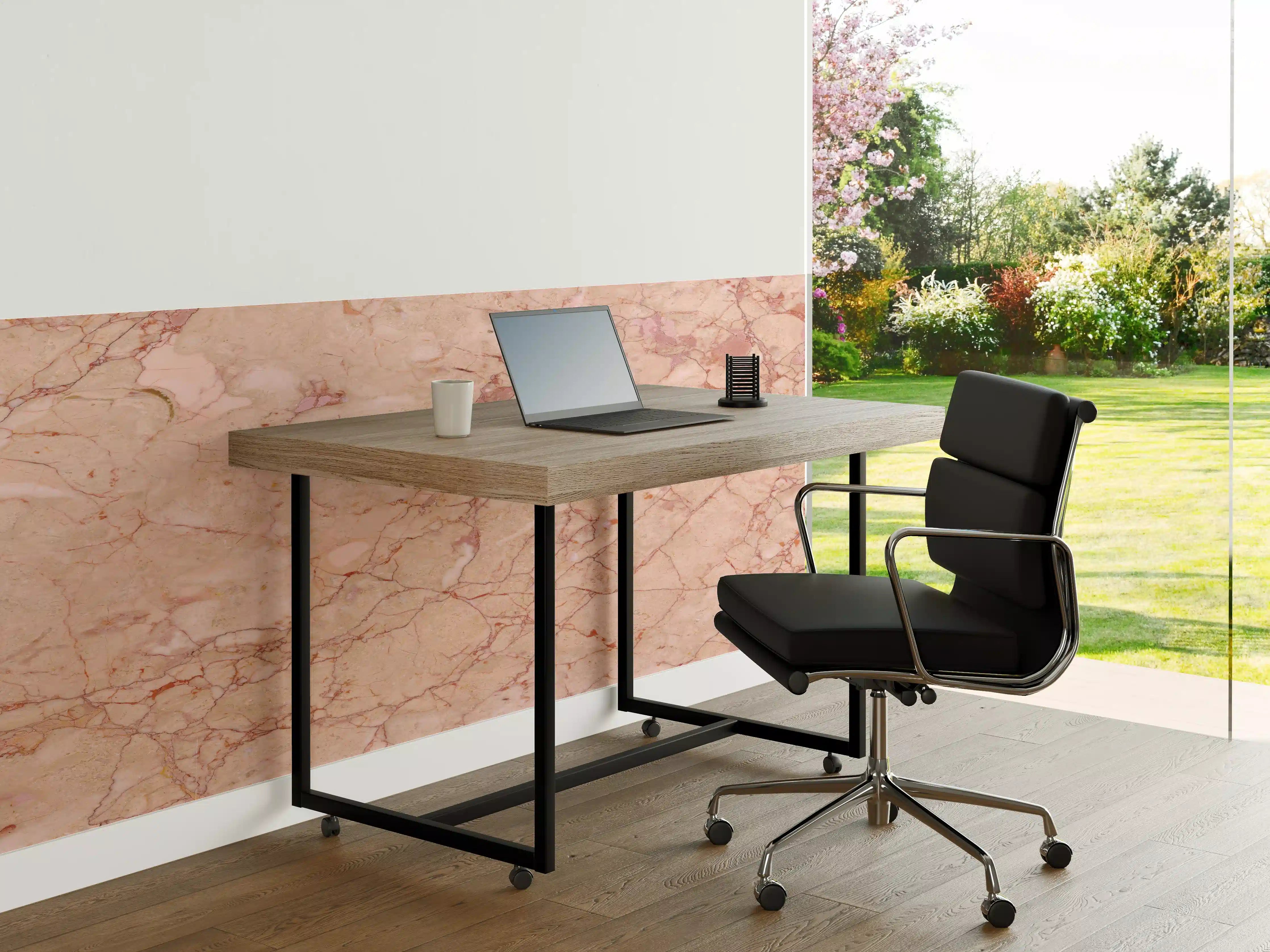 Büro Wandgestaltung - Rosafarbener abstrakter Marmor