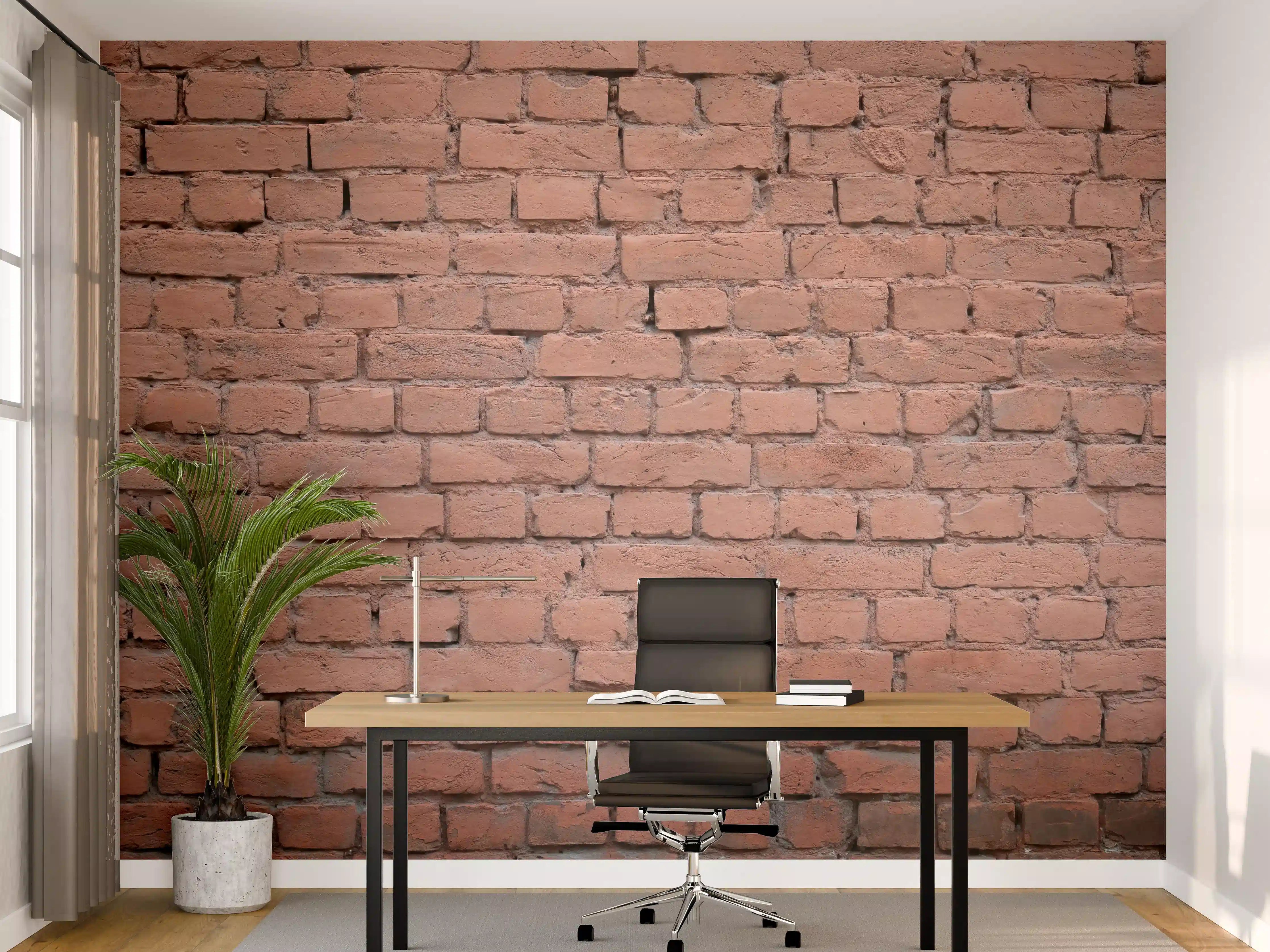 Büro Wandgestaltung - Rosafarbige Ziegelwandoberfläche