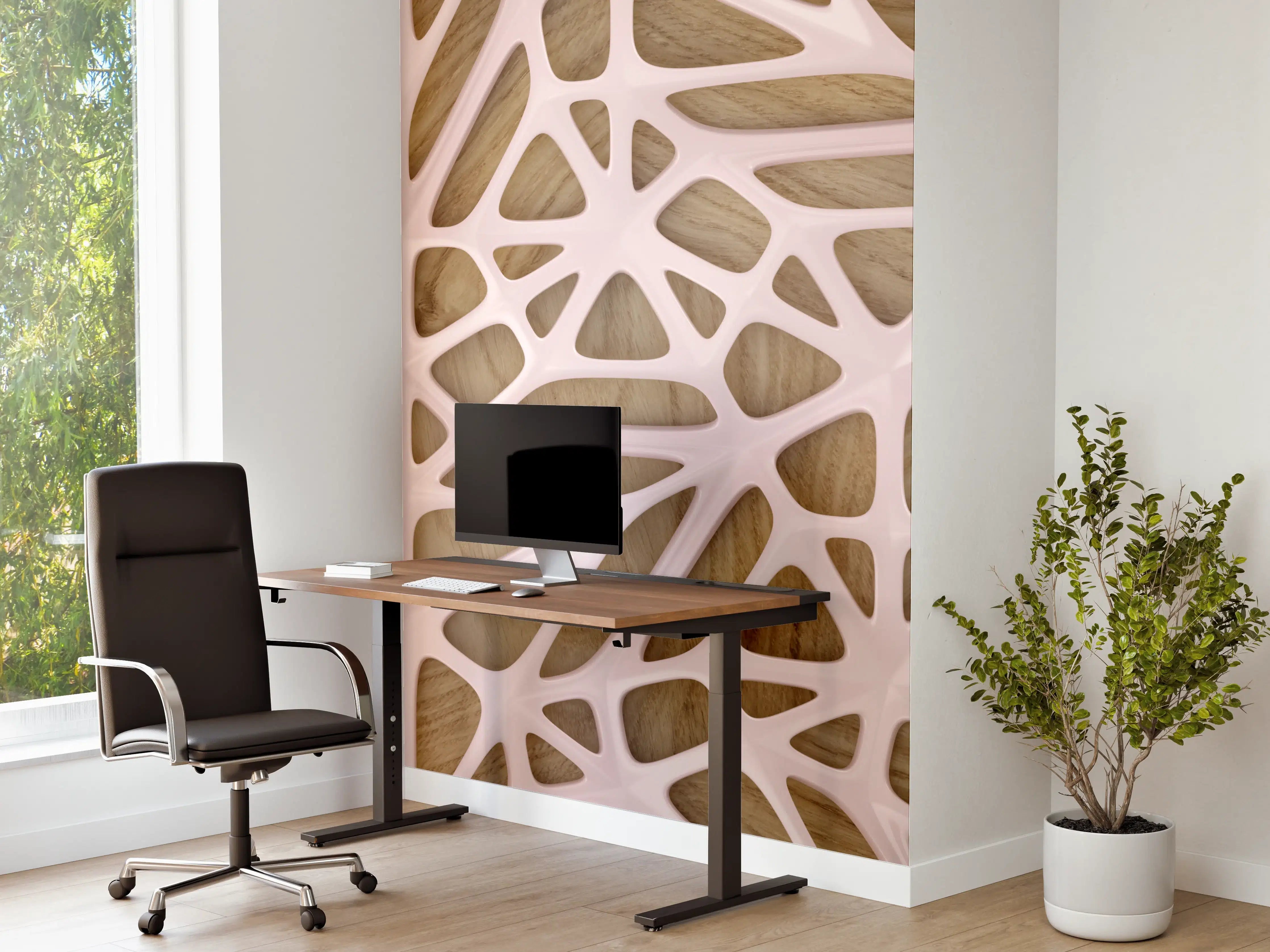 Büro Wandgestaltung - Rosanes Gitter Muster