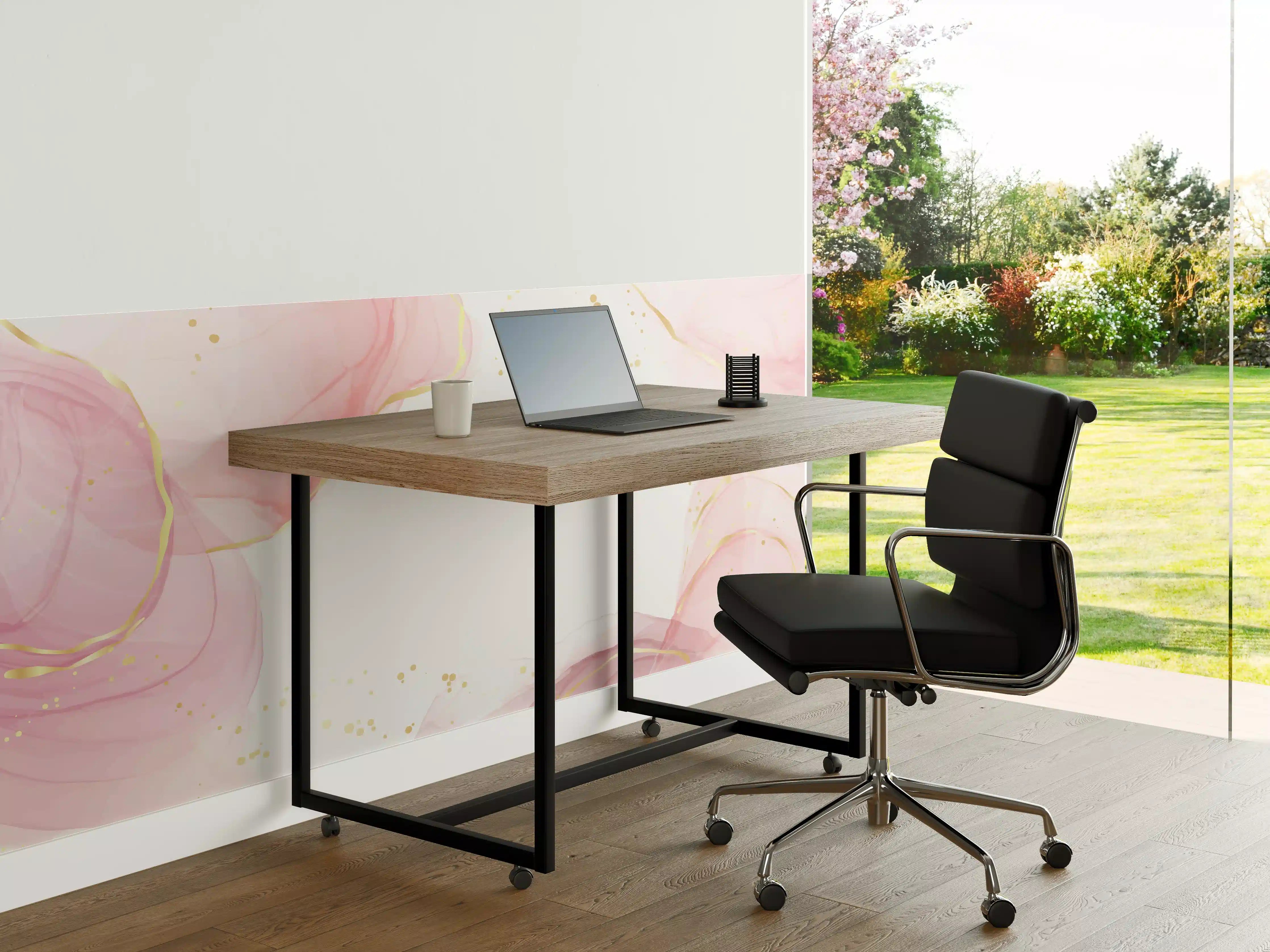 Büro Wandgestaltung - Rosé-Goldene Abstrakte Kunst