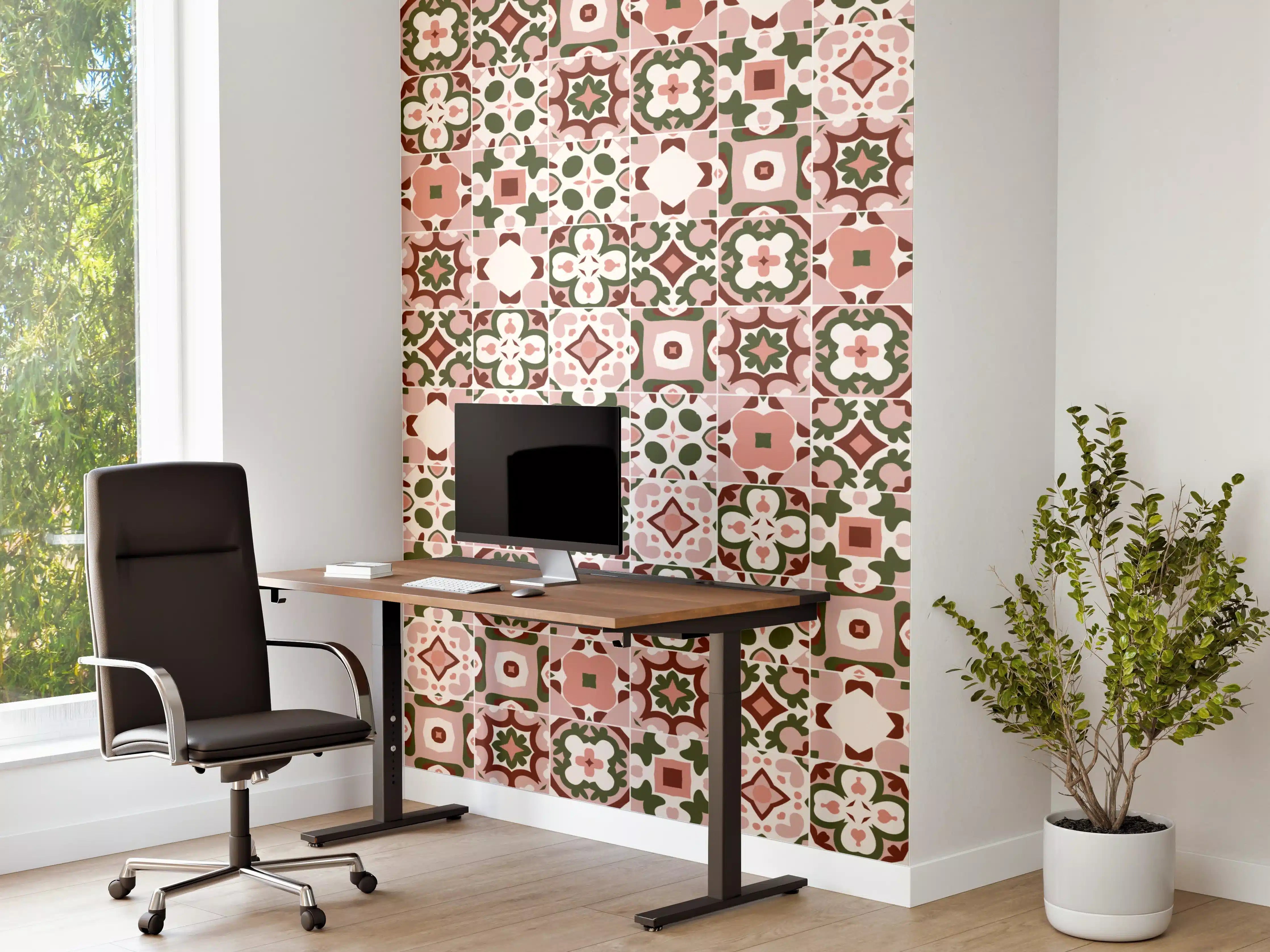 Büro Wandgestaltung - Rosé-Goldenes Mosaikmuster