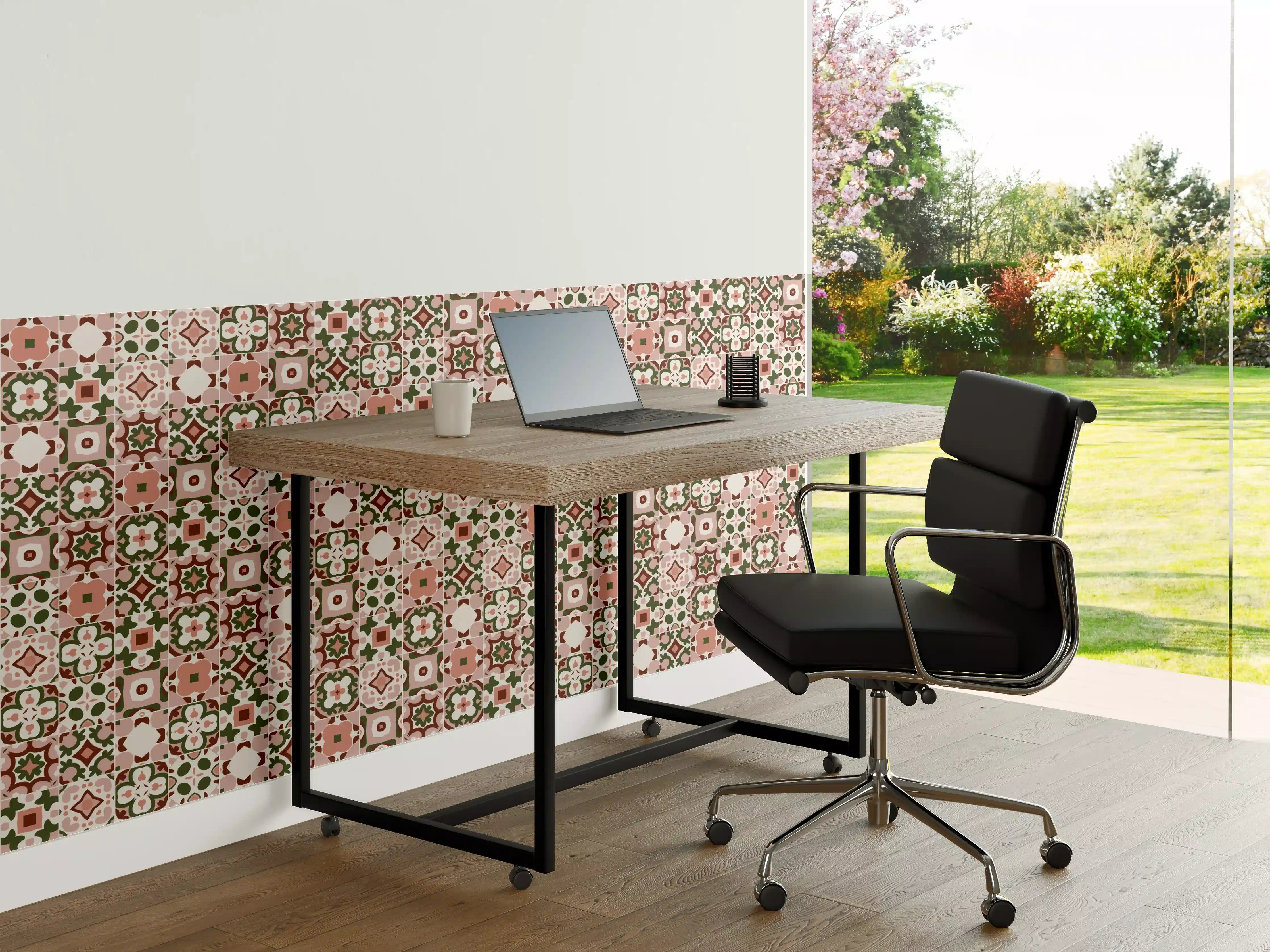 Büro Wandgestaltung - Rosé-Goldenes Mosaikmuster