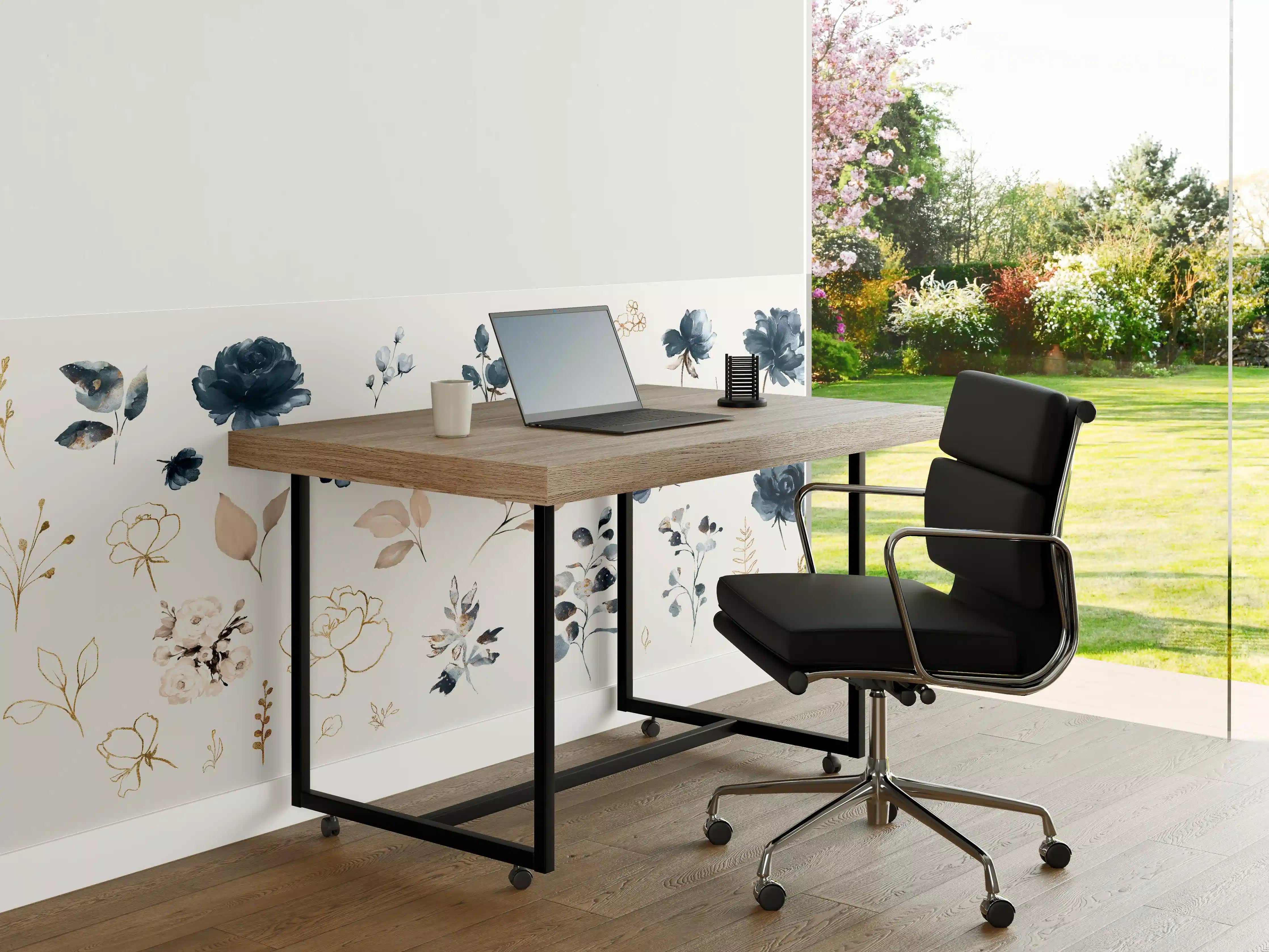 Büro Wandgestaltung - Rosen im Aquarell-Design