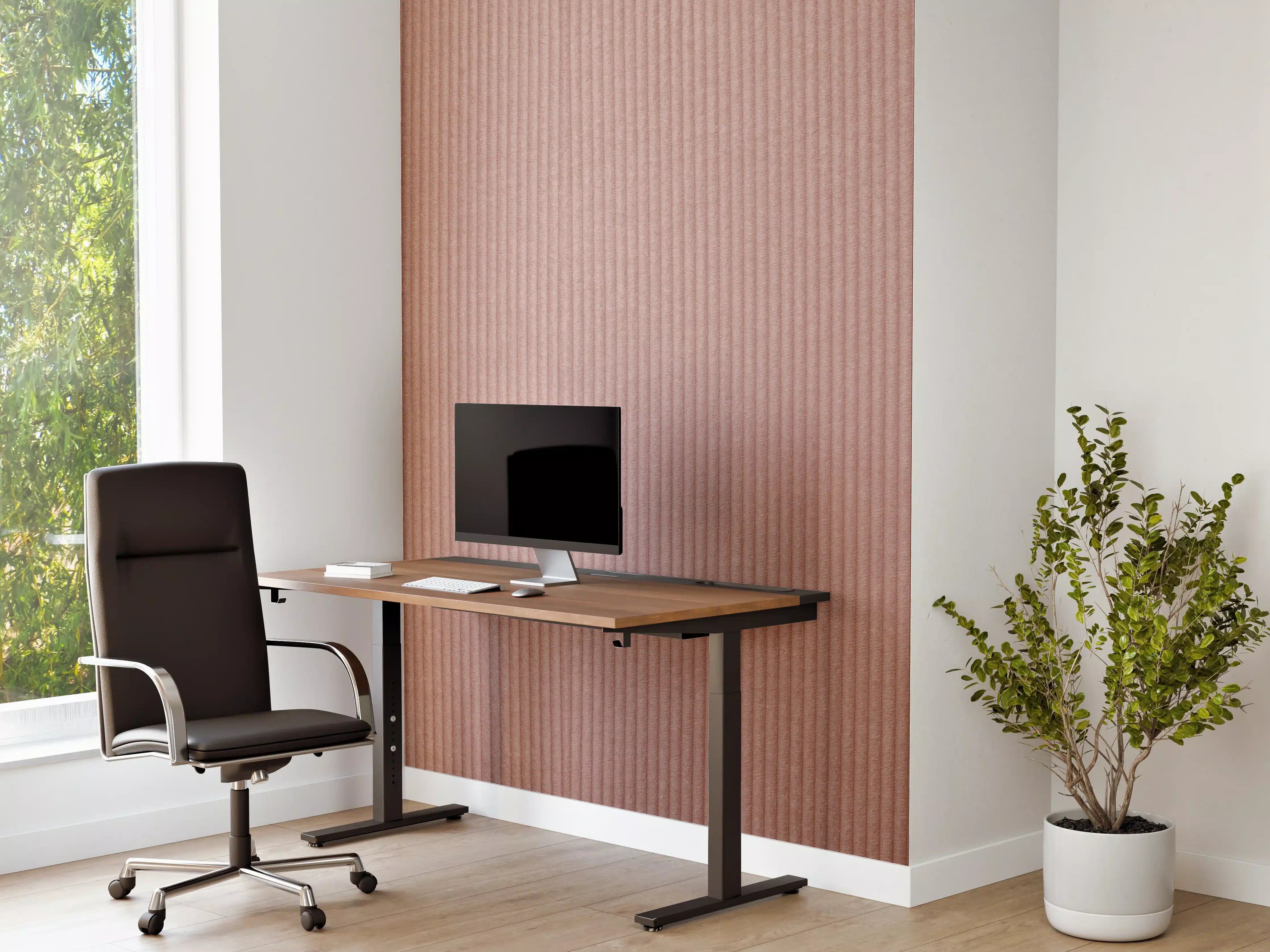 Büro Wandgestaltung - Rotbraunes Kord Textil
