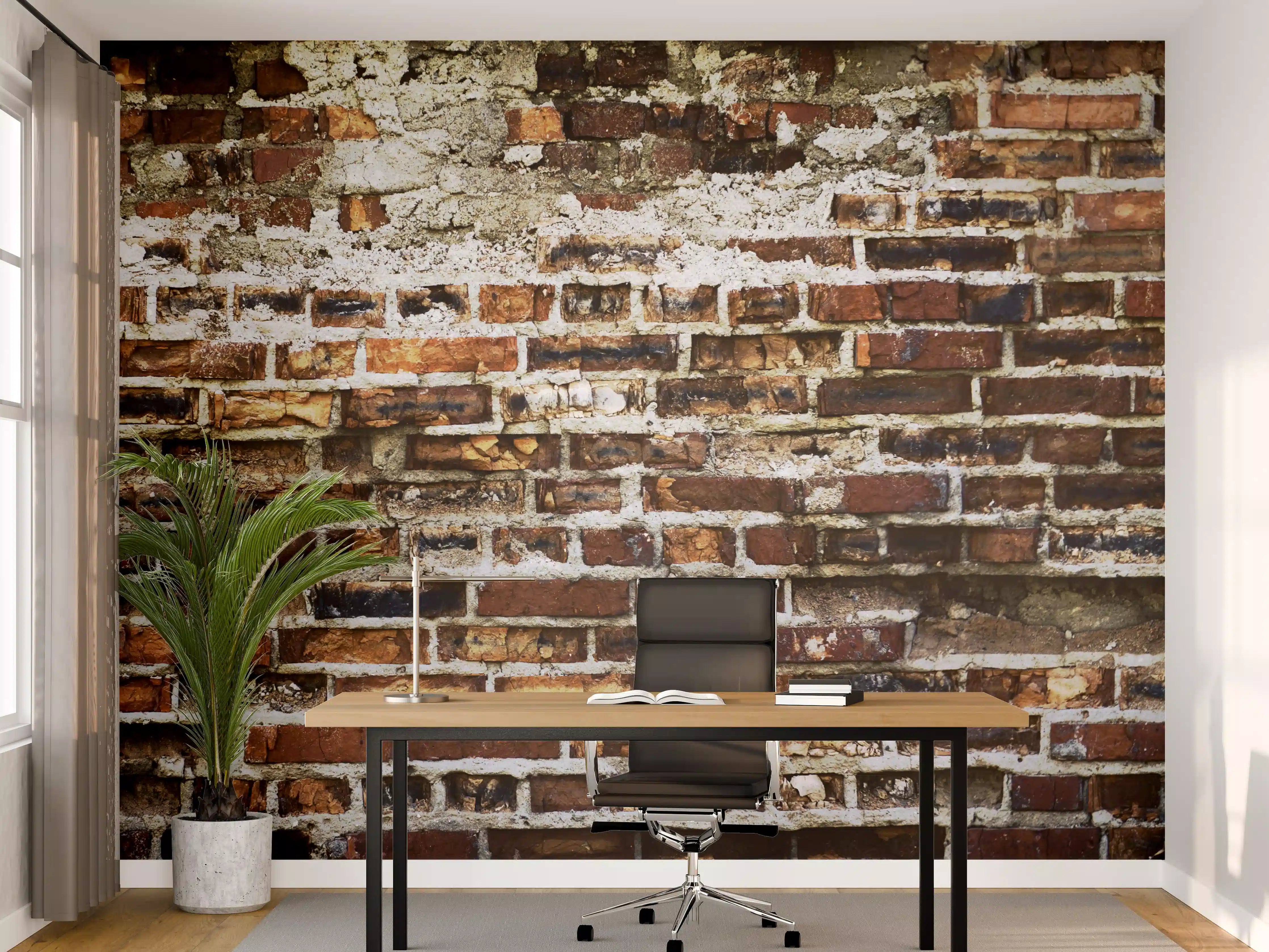 Büro Wandgestaltung - Rote Backsteinmauer Vintage