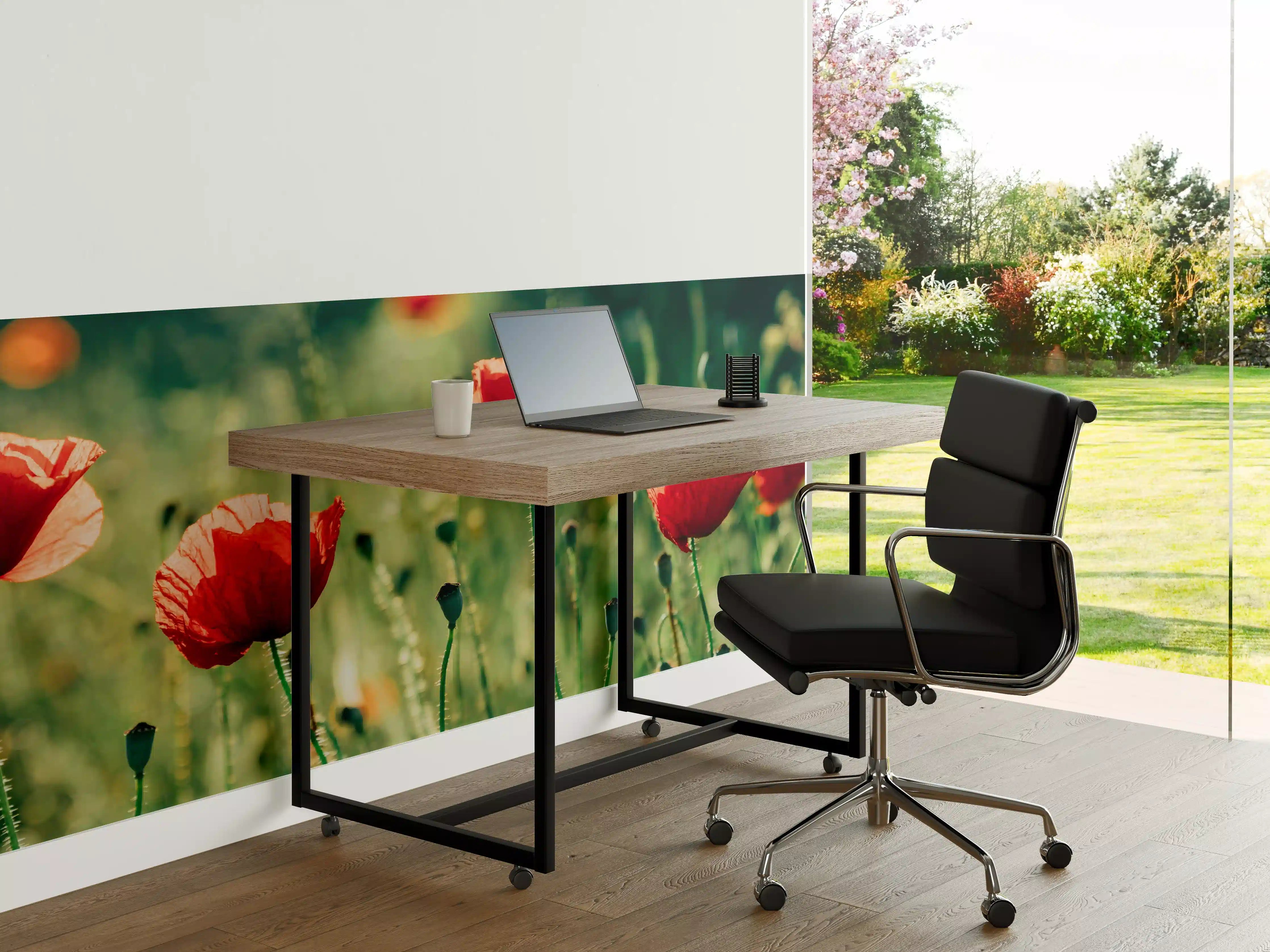 Büro Wandgestaltung - Rote Mohnblumen Sommerwiese