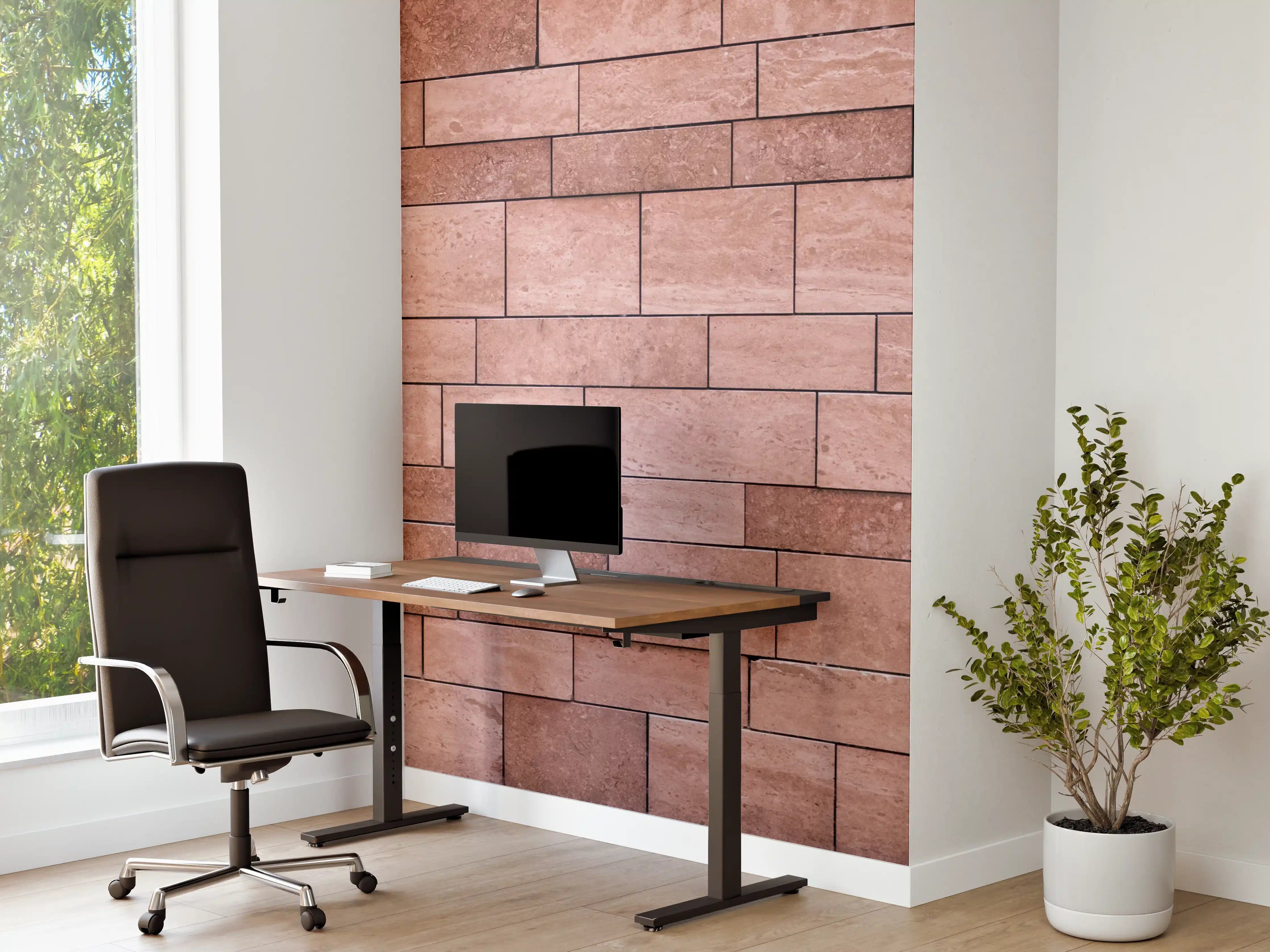 Büro Wandgestaltung - Rote Ziegelsteinmauer im Nahaufnahme-Stil