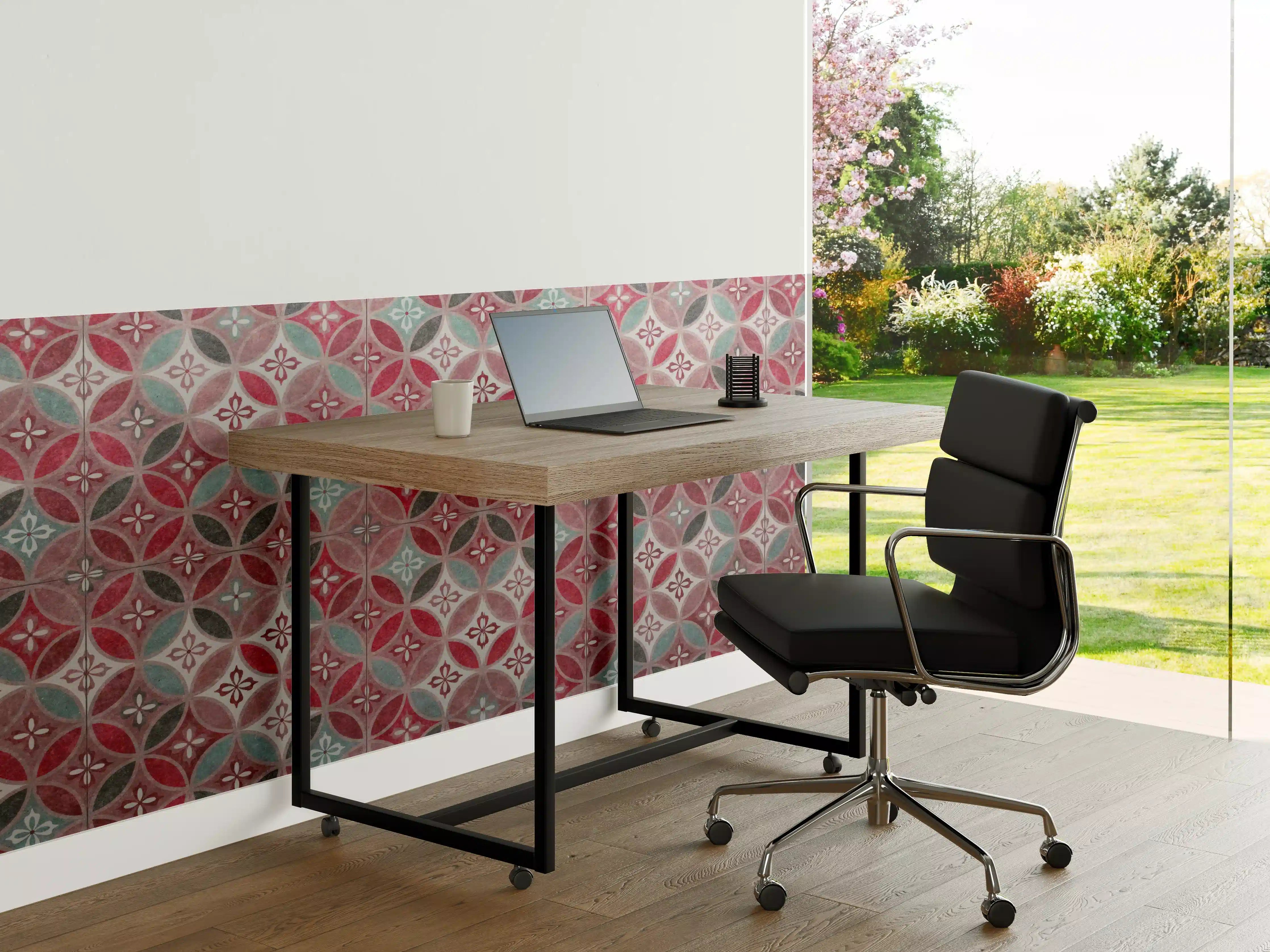 Büro Wandgestaltung - Rote anthrazit Struktur