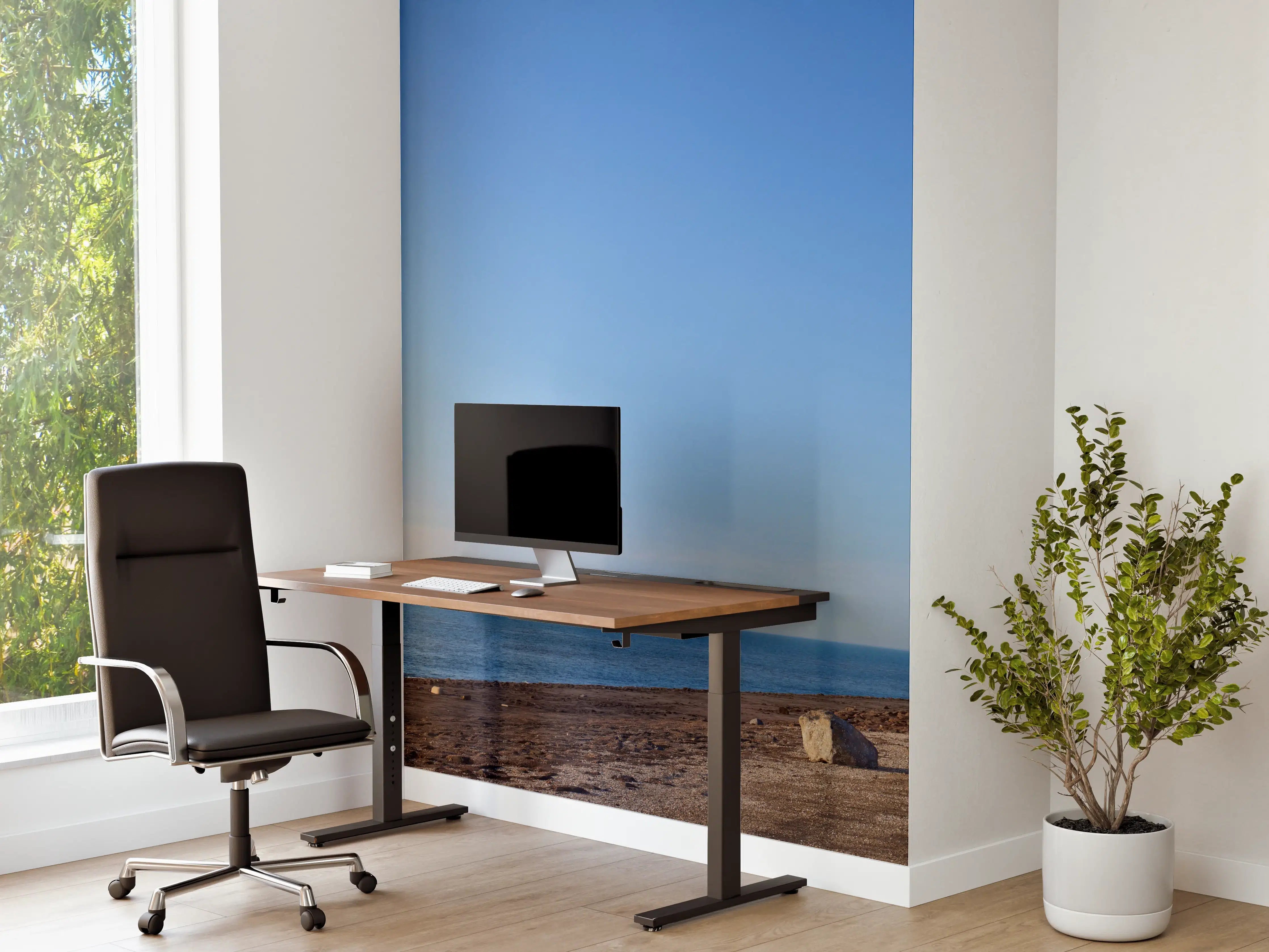 Büro Wandgestaltung - Roter Leuchtturm am Meer