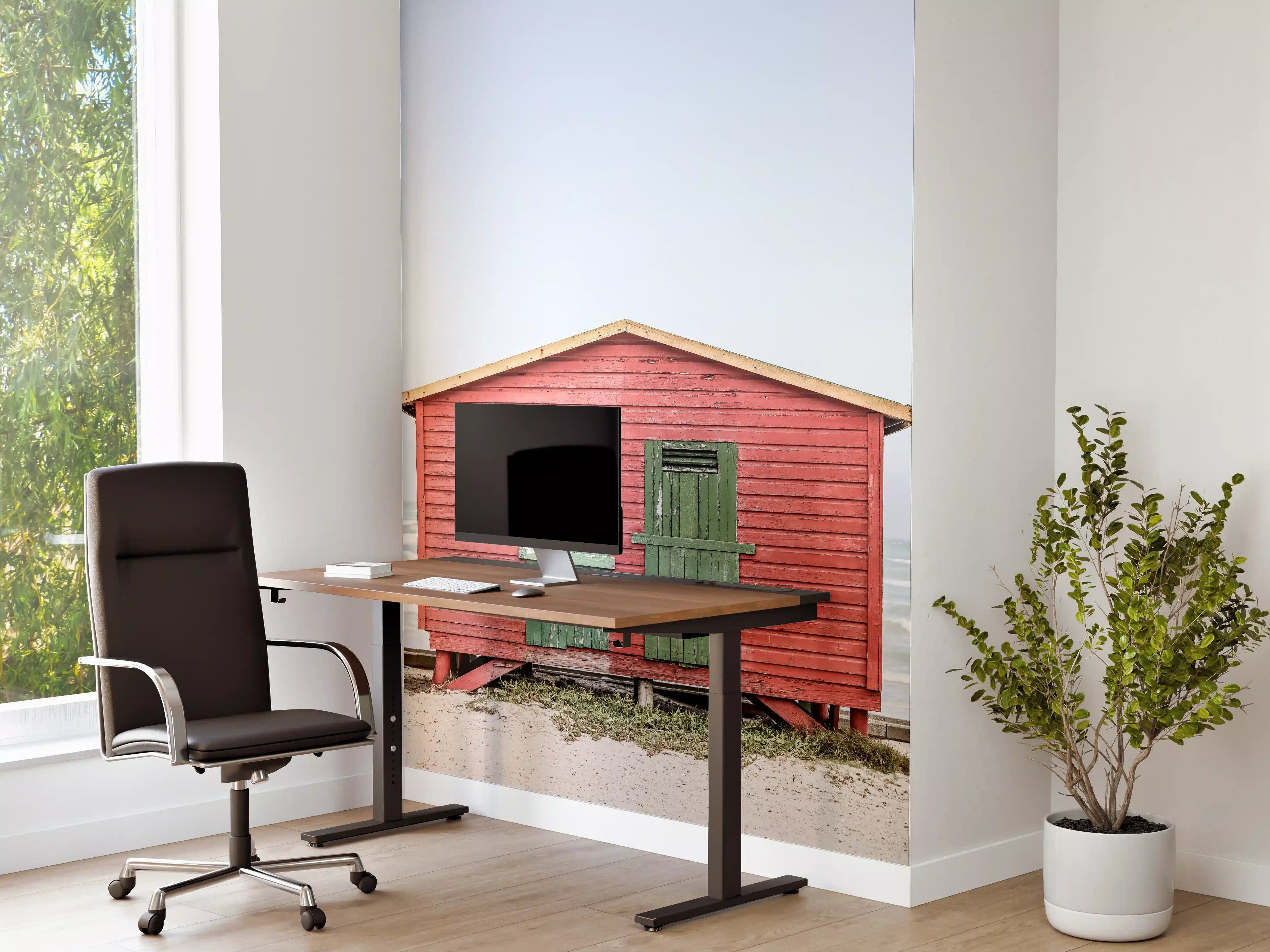 Büro Wandgestaltung - Roter Strandhütte am Meer