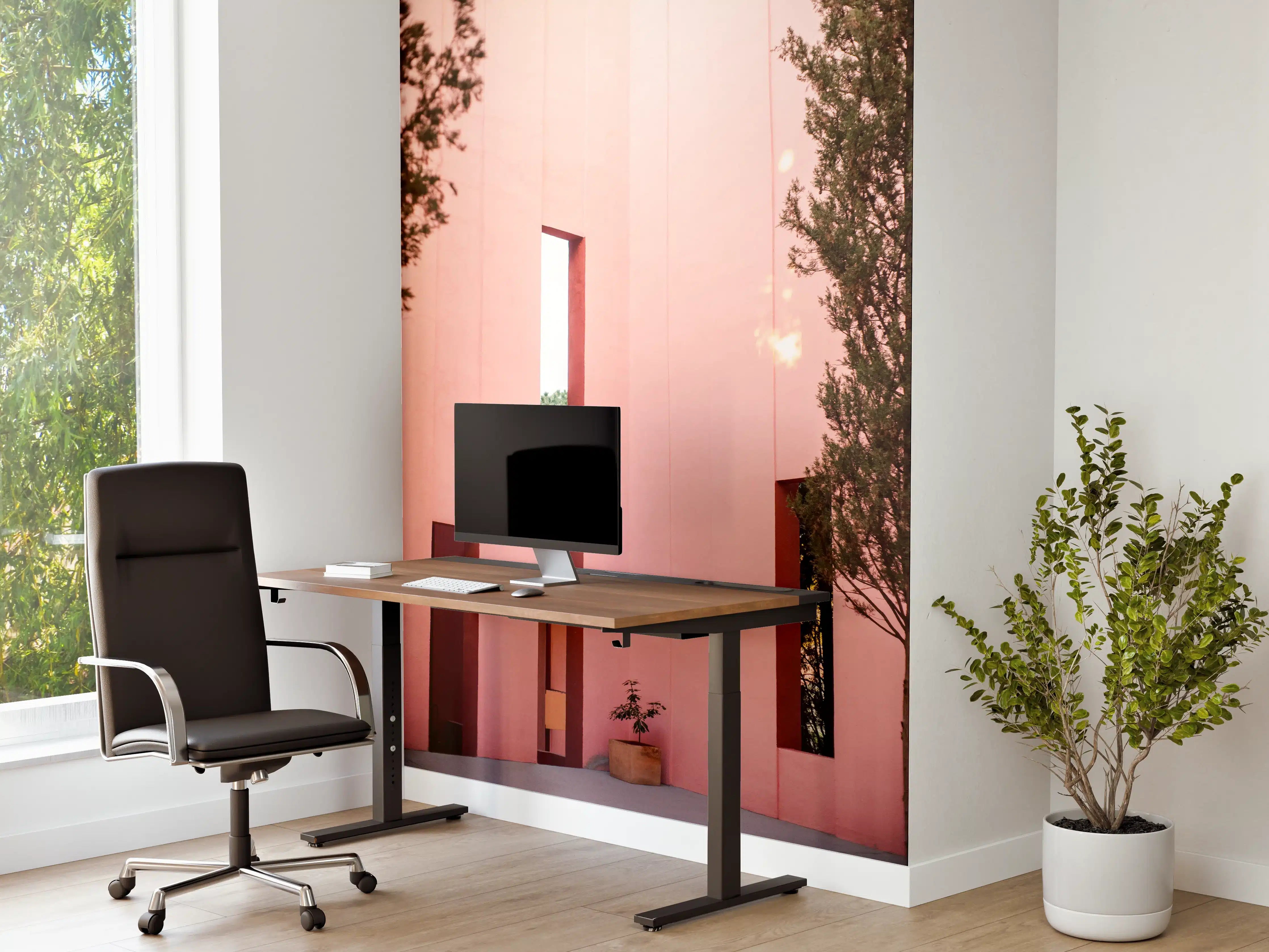 Büro Wandgestaltung - Rotes Architekturkontur-Spiel