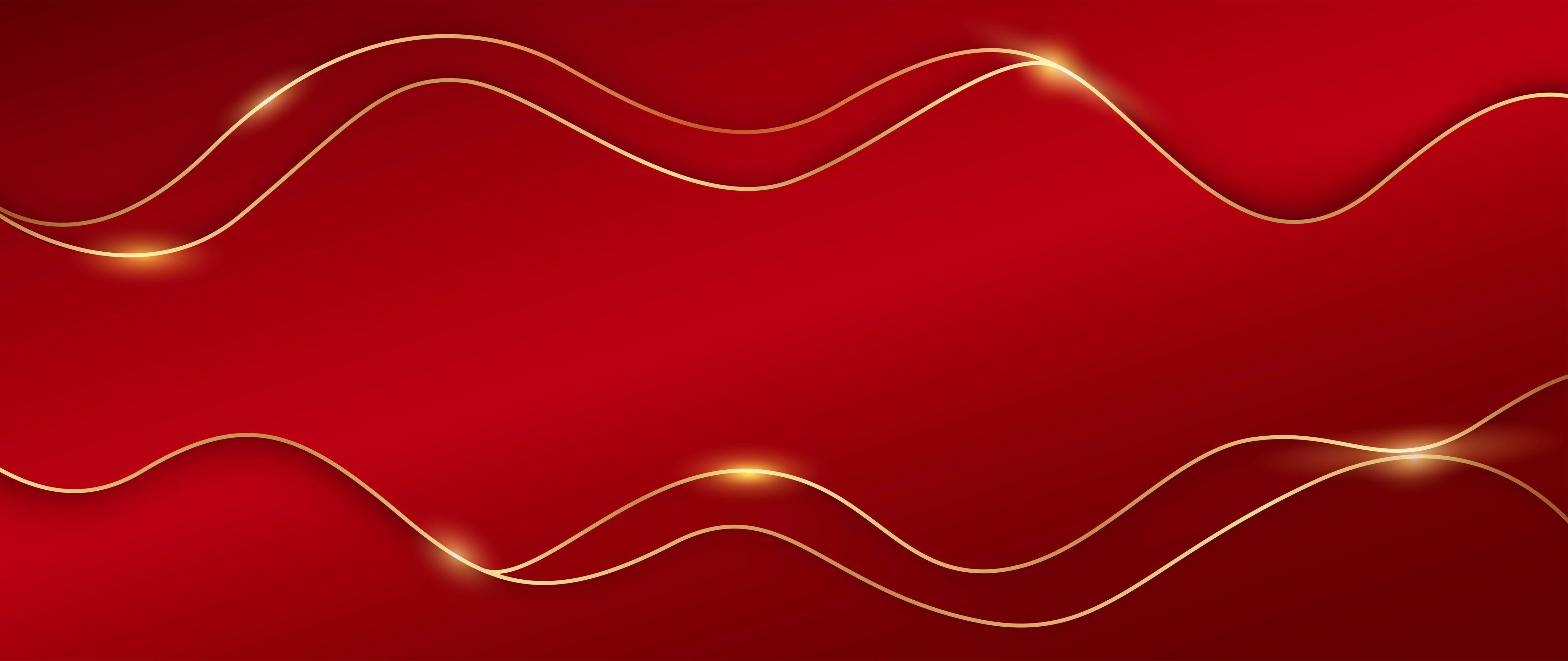 Büro Wandgestaltung-Rotes Luxus-Design mit Goldakzenten