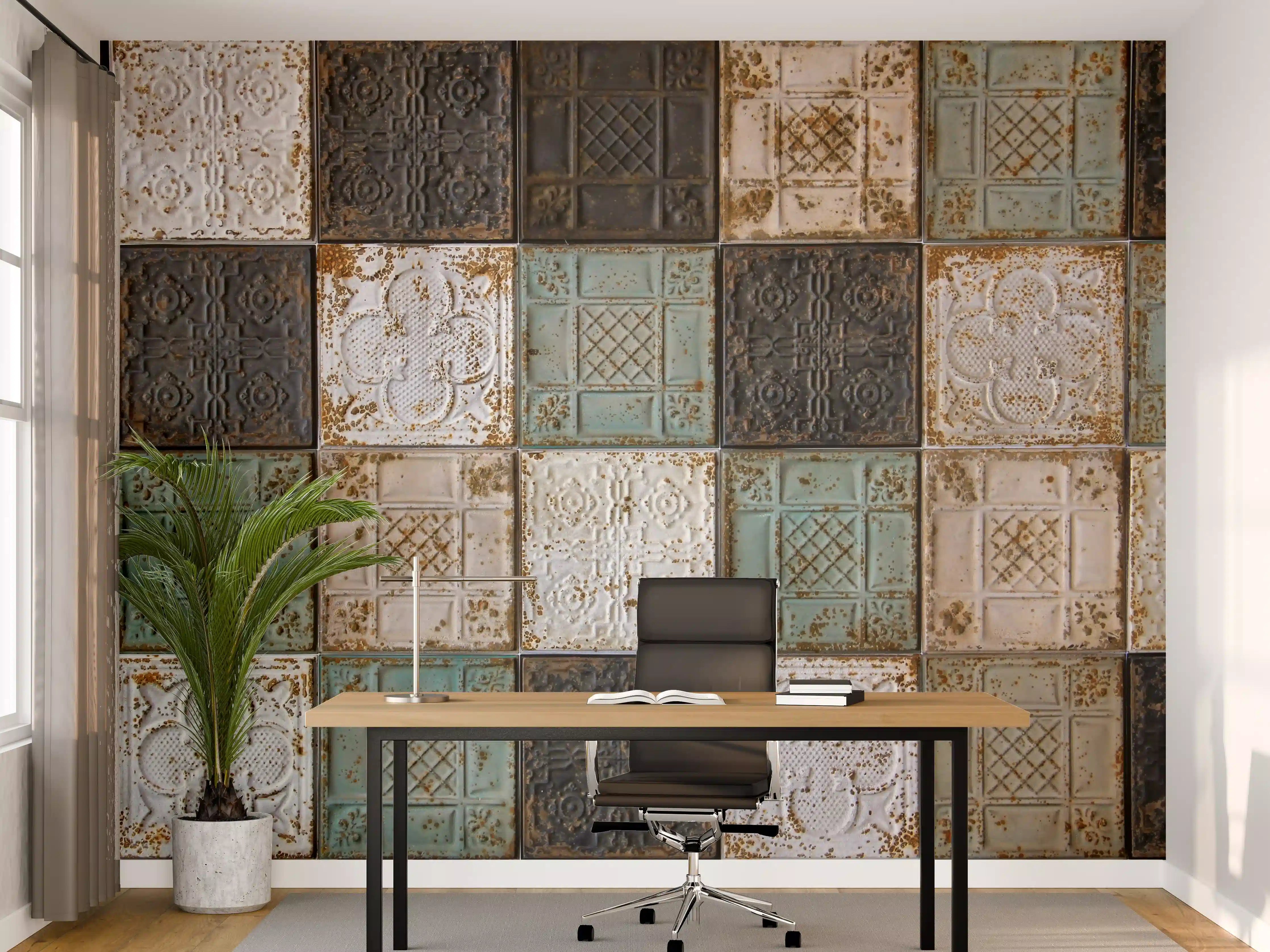 Büro Wandgestaltung - Rustikal aussehende orientalische Deckenplatten