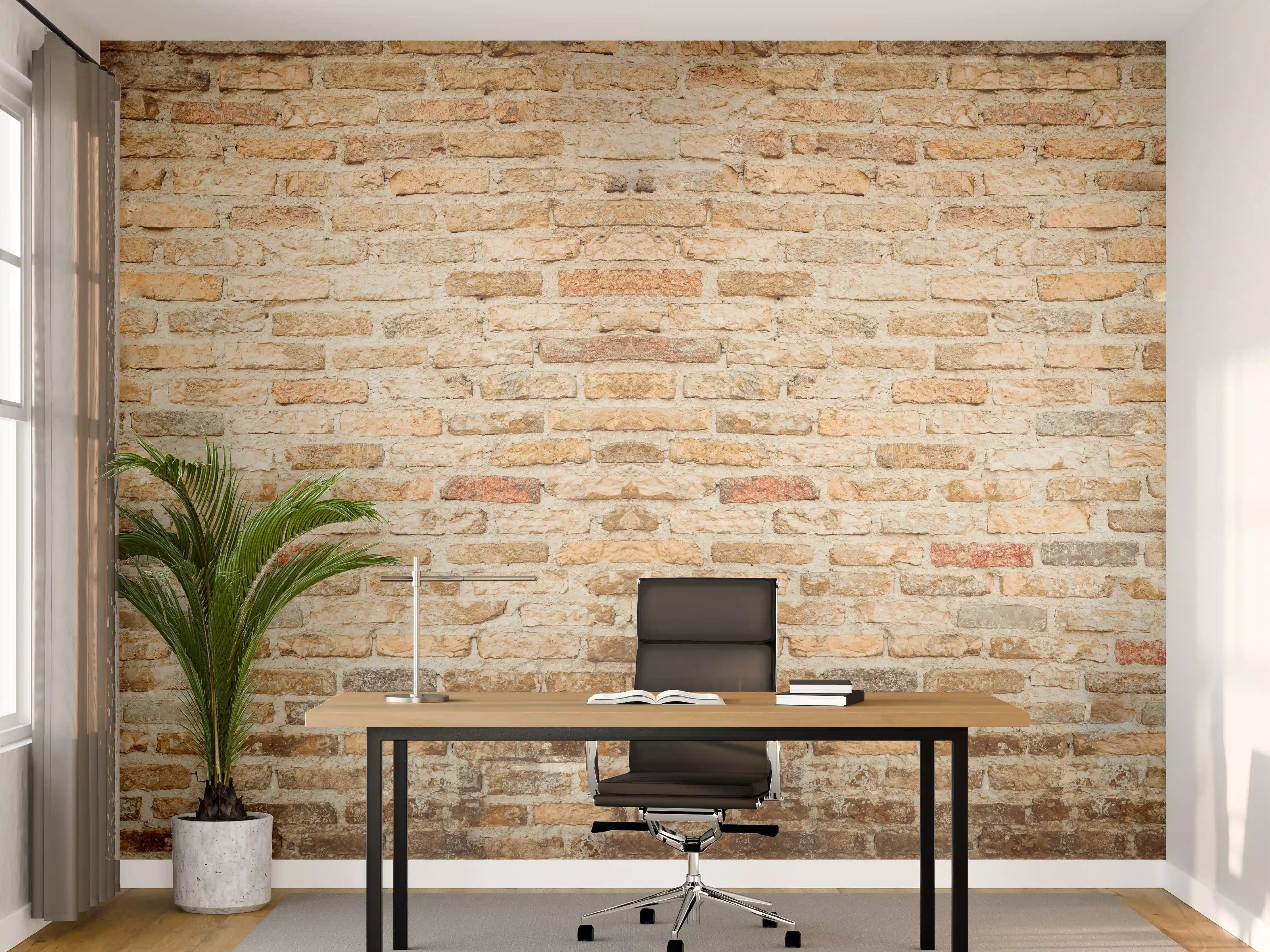 Büro Wandgestaltung - Rustikale Backsteinmauer