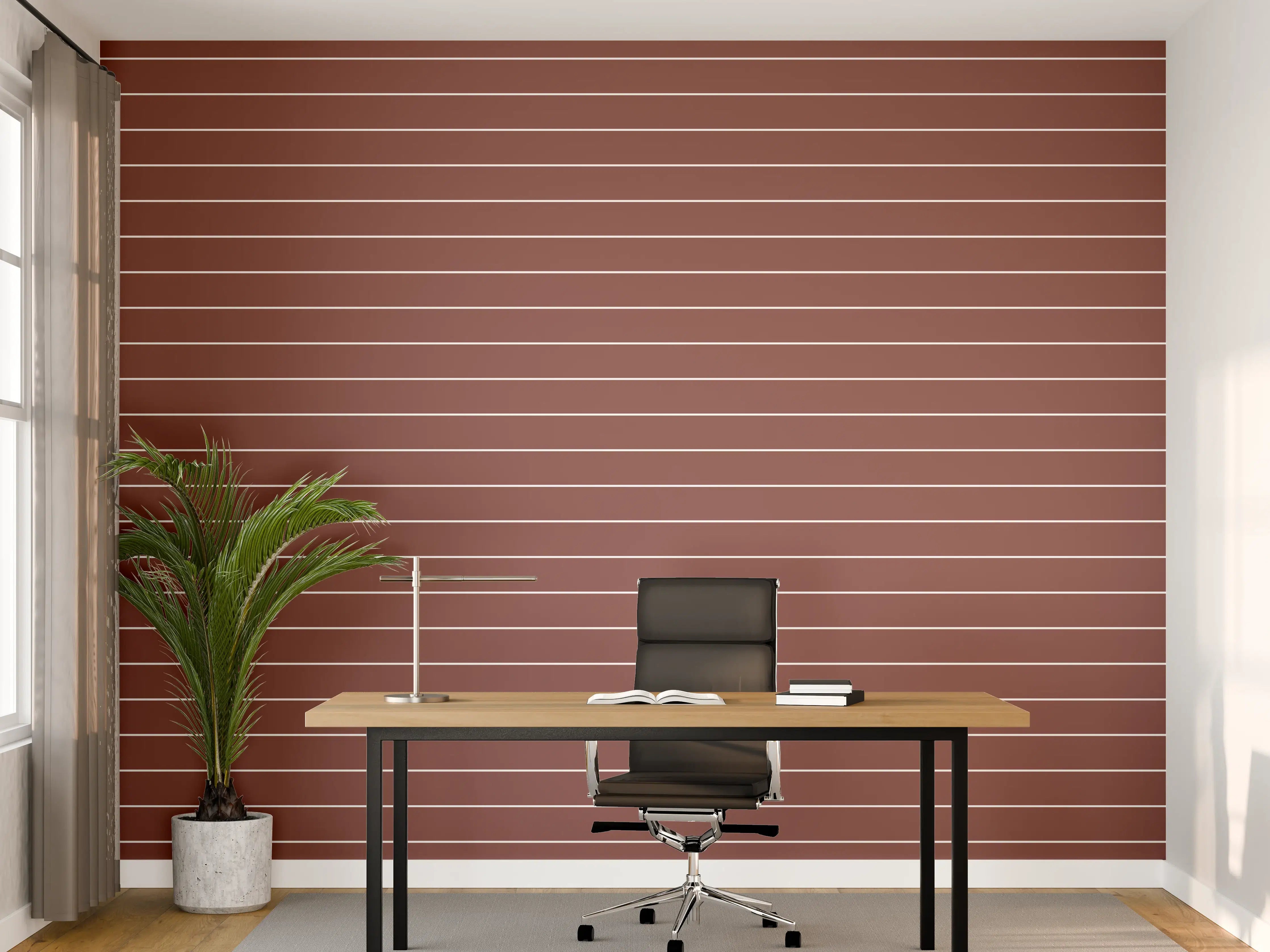 Büro Wandgestaltung - Rustikale Fliesentapete in Braun