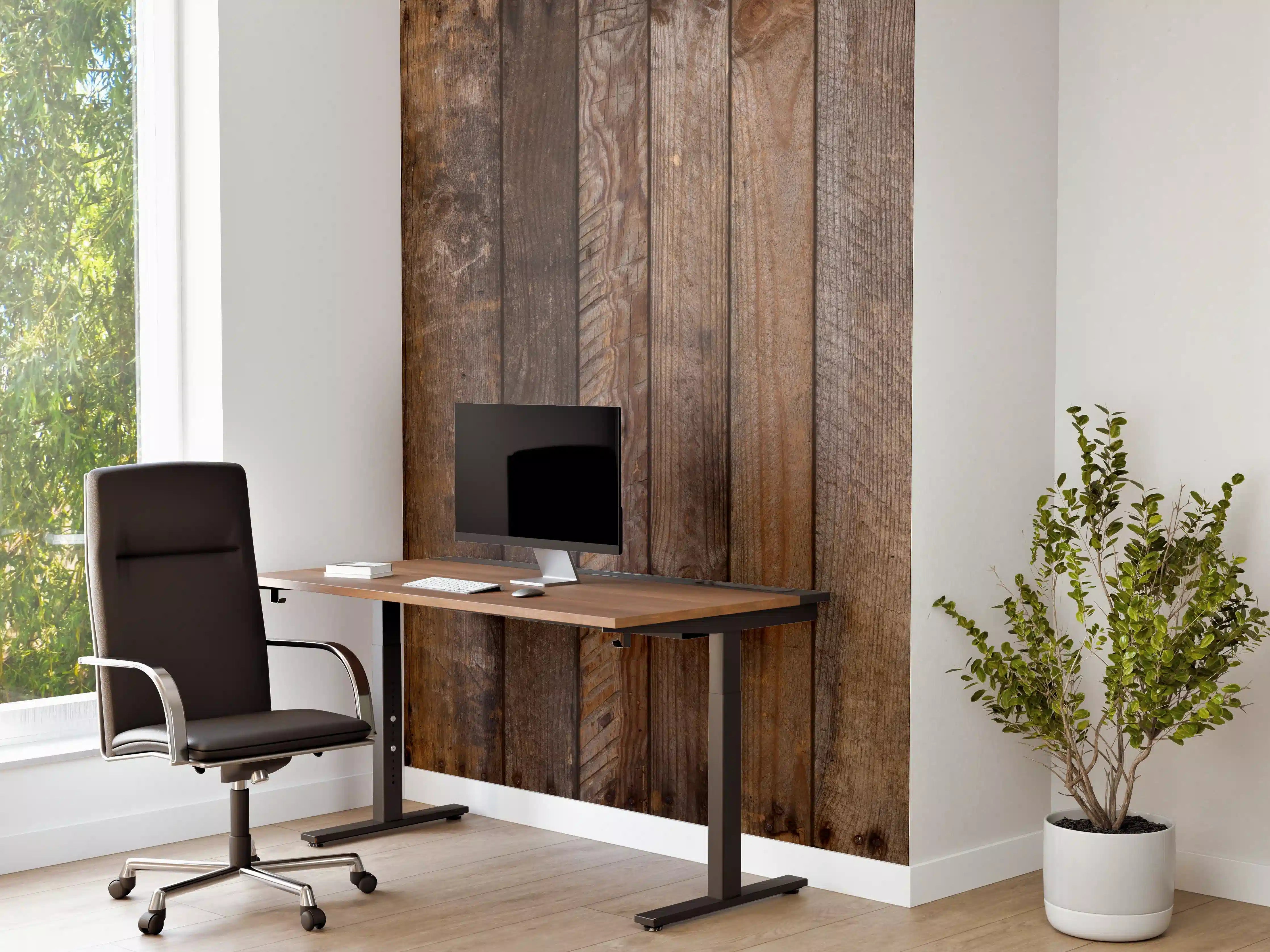 Büro Wandgestaltung - Rustikale Holzstruktur mit Nägeln