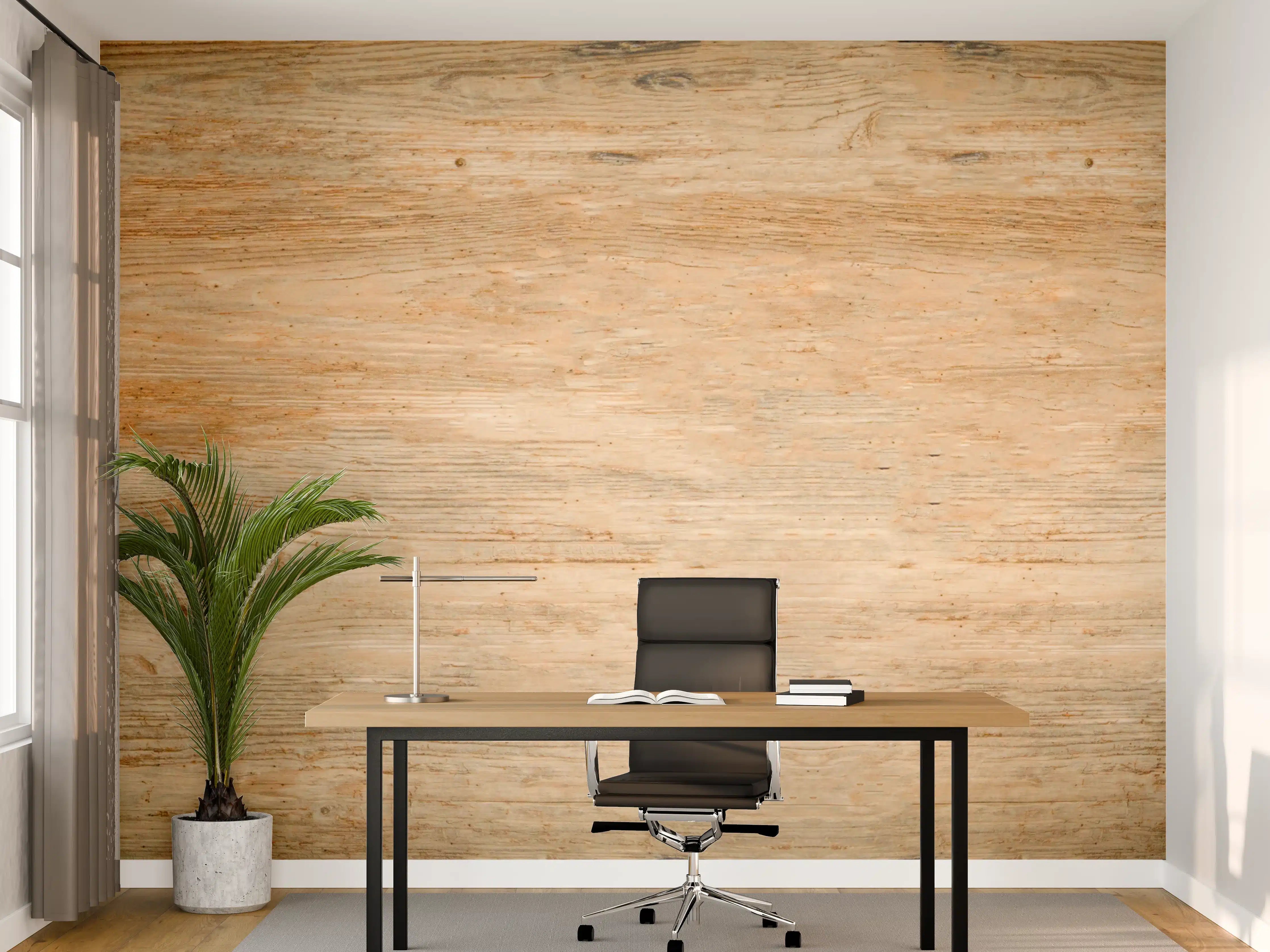 Büro Wandgestaltung - Rustikale Holztextur Panorama