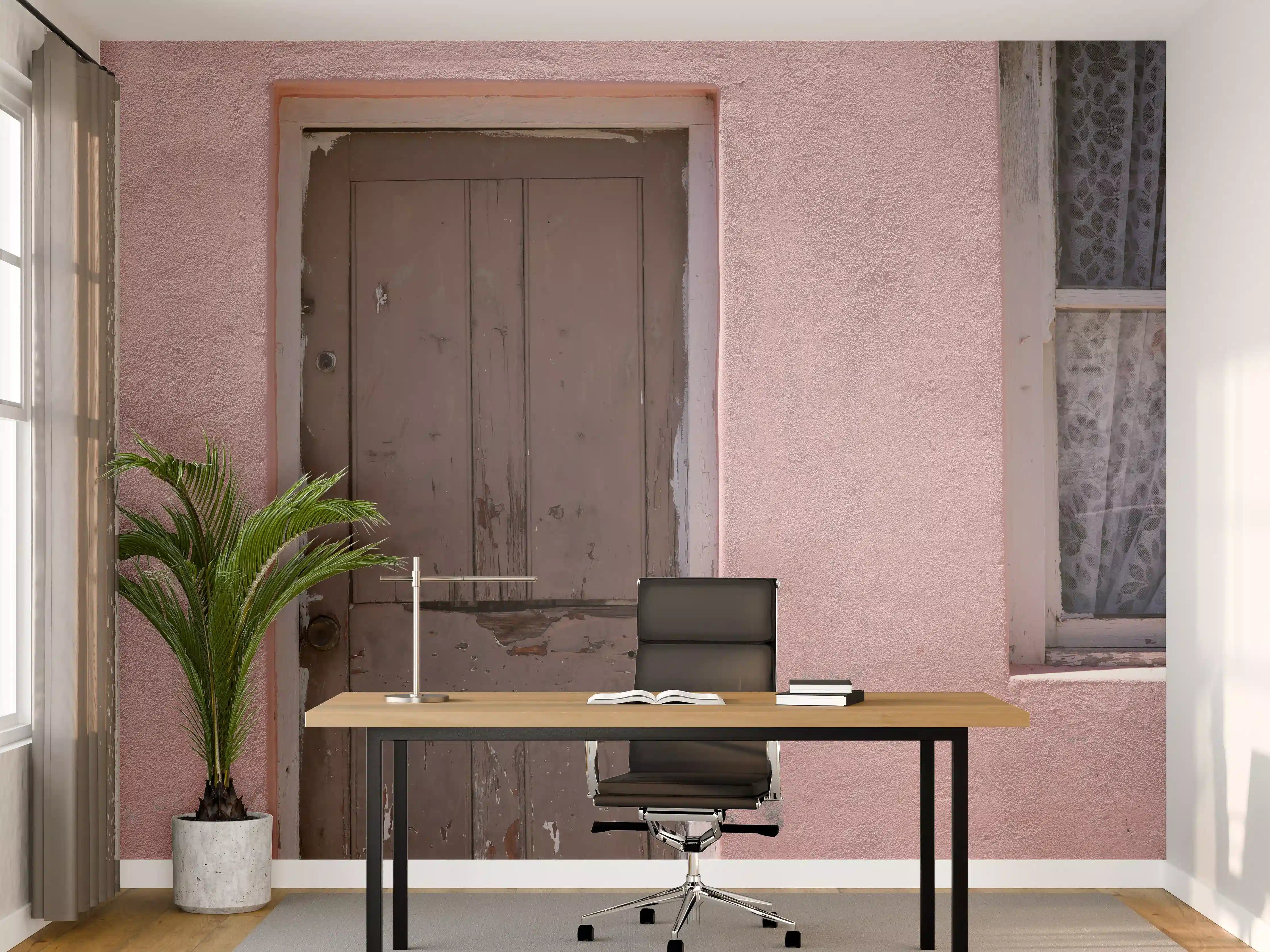 Büro Wandgestaltung - Rustikale Scheunentür Rosa