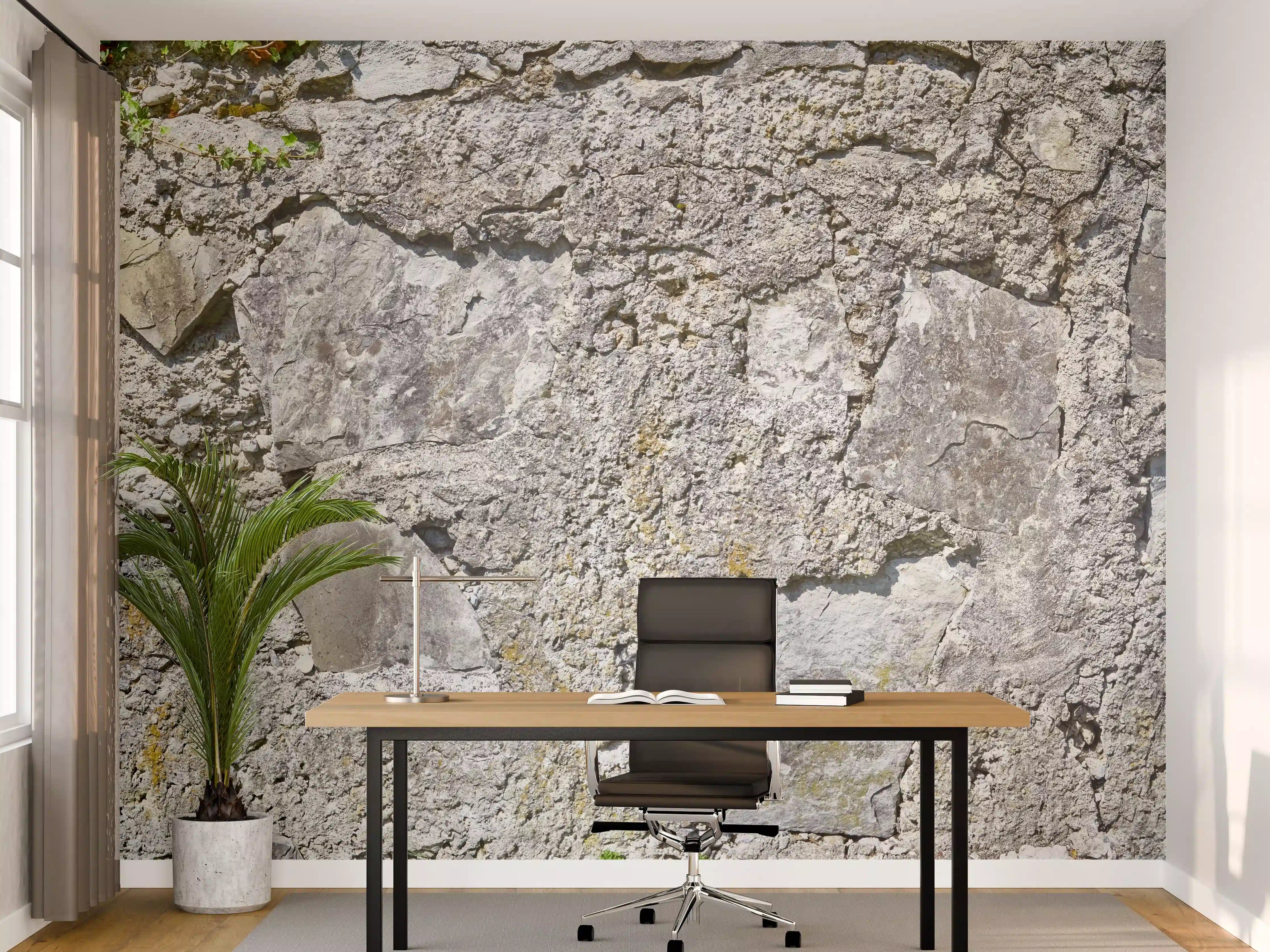 Büro Wandgestaltung - Rustikale Schiefermauer