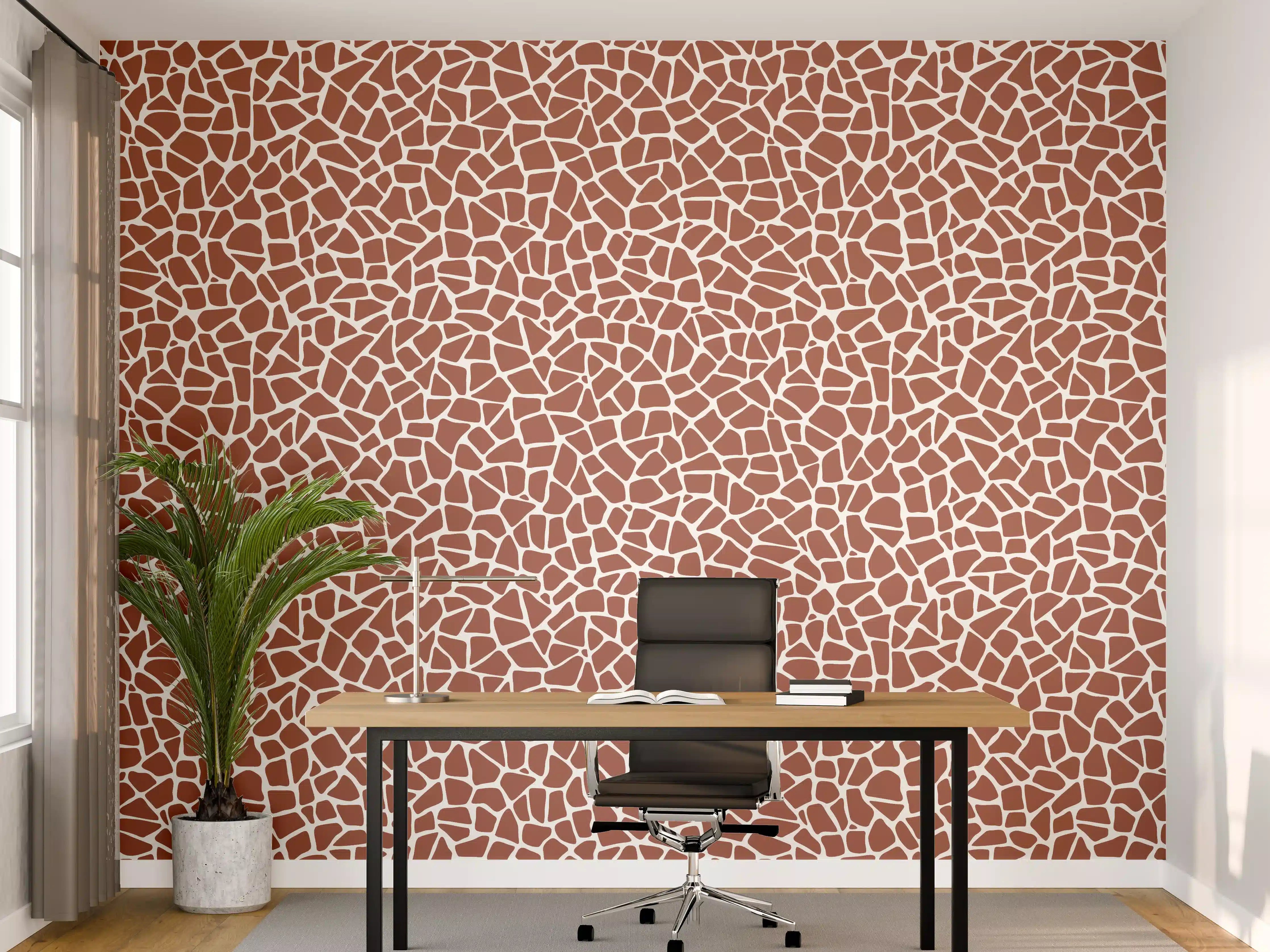 Büro Wandgestaltung - Rustikale Steinoptik in warmem Braun