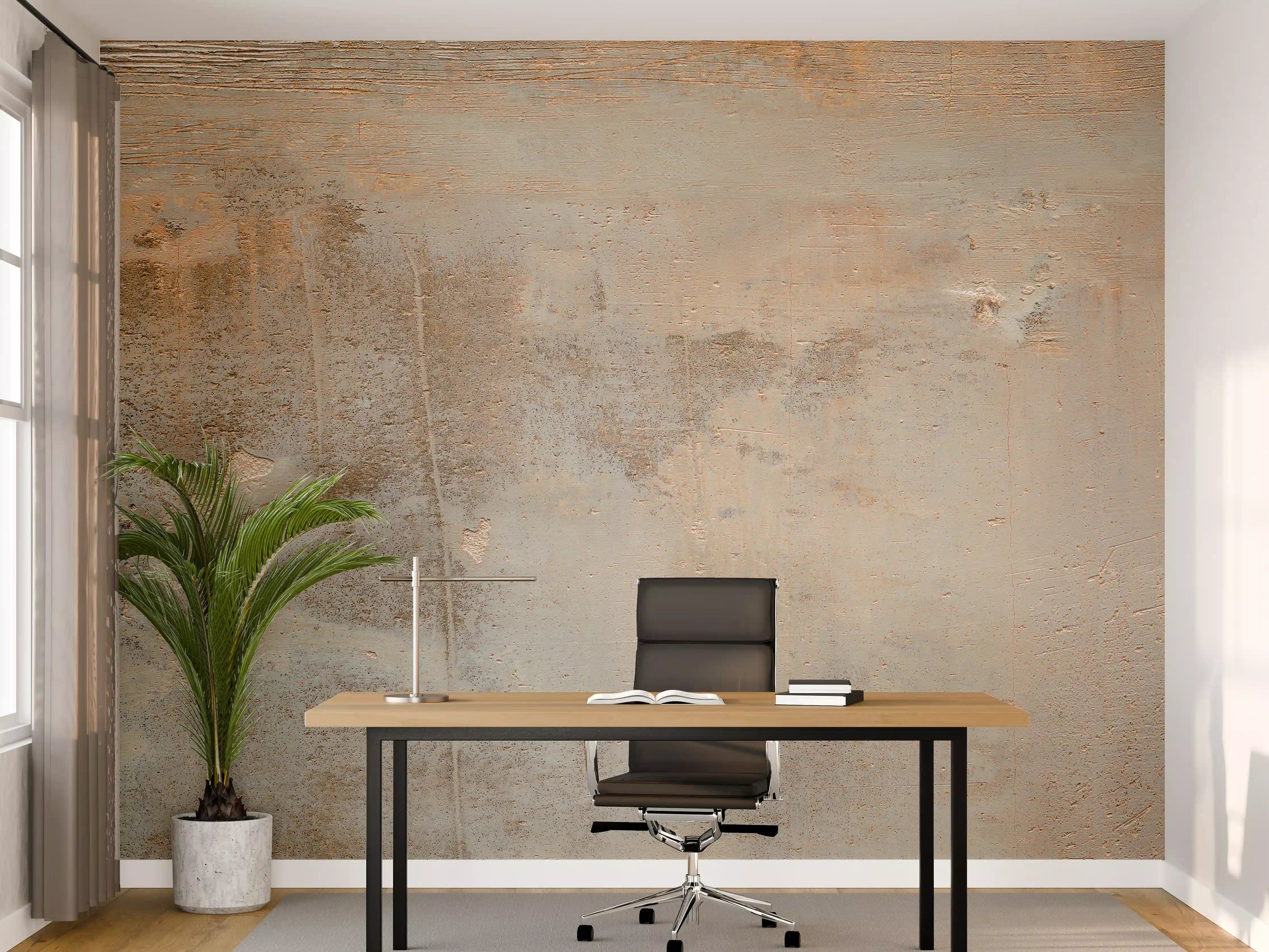Büro Wandgestaltung - Rustikaler gräulich-brauner Beton