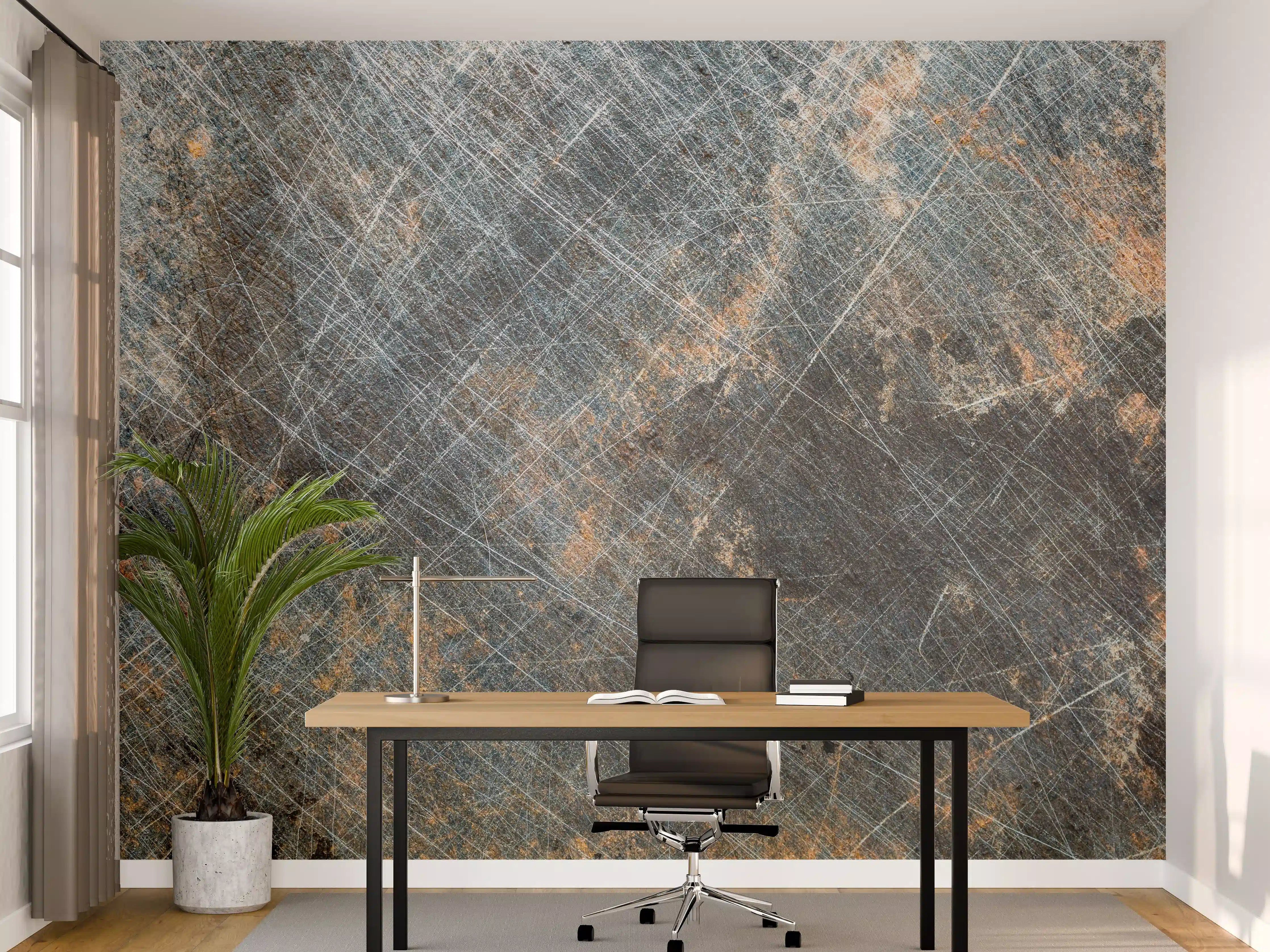 Büro Wandgestaltung - Rustikales zerkratztes Metall